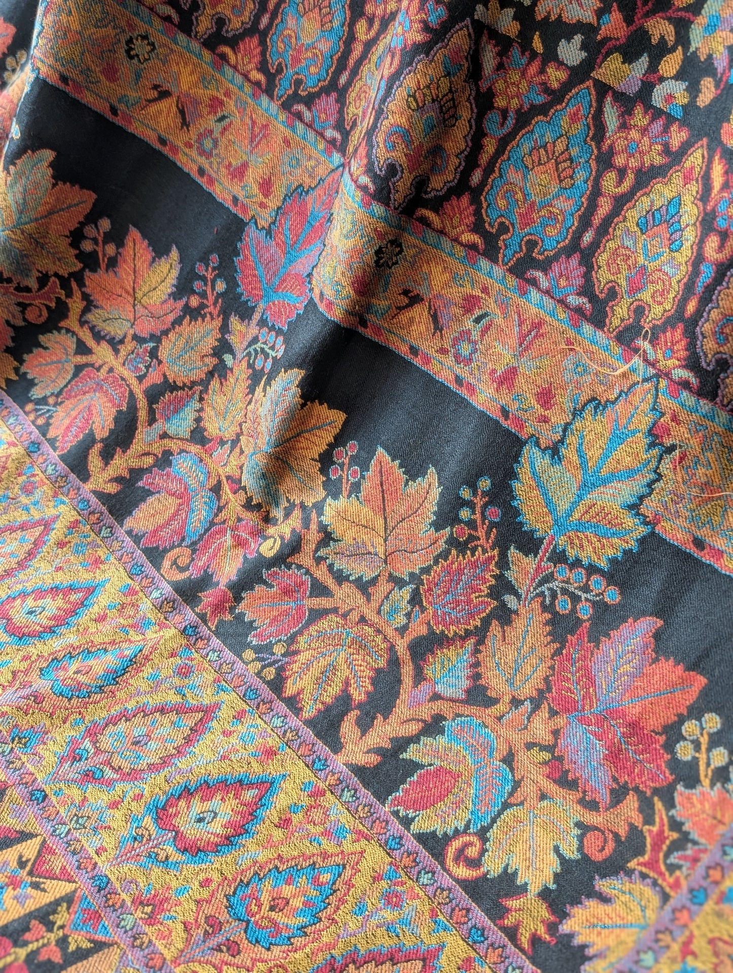 Kani Toosh Shawl Weaved Jamawar Shawl Made in Kashmir Full Size Shawl Perfect Gift | Black