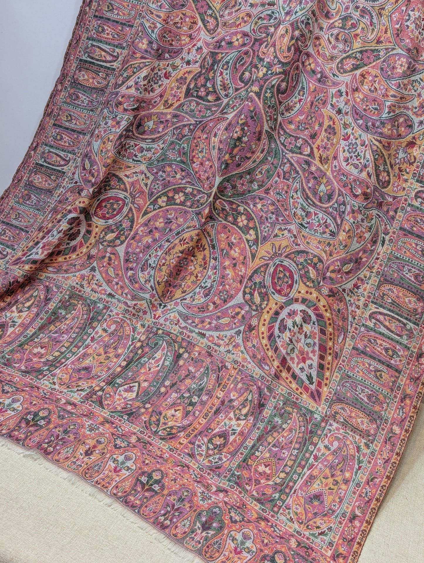 Kani Shawl Qalamkar Design Weaved Jamawar Toosh Shawl Made in Kashmir Full Size Shawl Perfect Gift