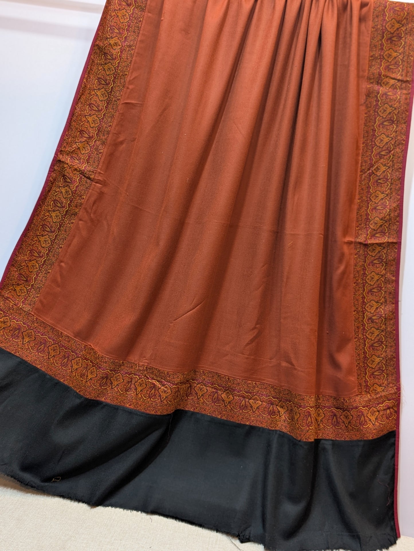 Kani Border Pashmina Shawl | Perfect Gift Item in Sale Price | Rust