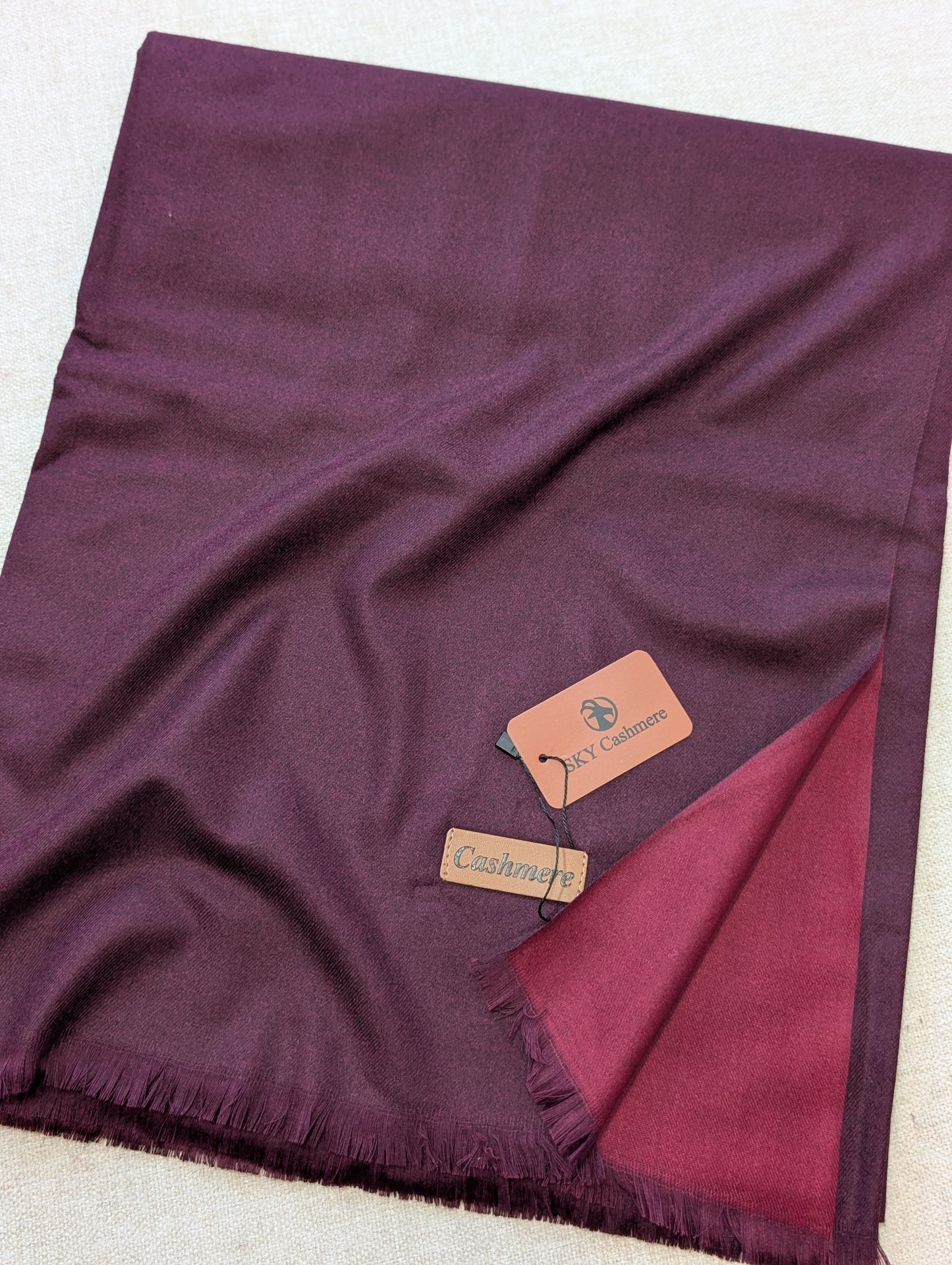Reversible Pashmina Shawl | Double Side Pure Plain Pashmina Shawl | Maroon