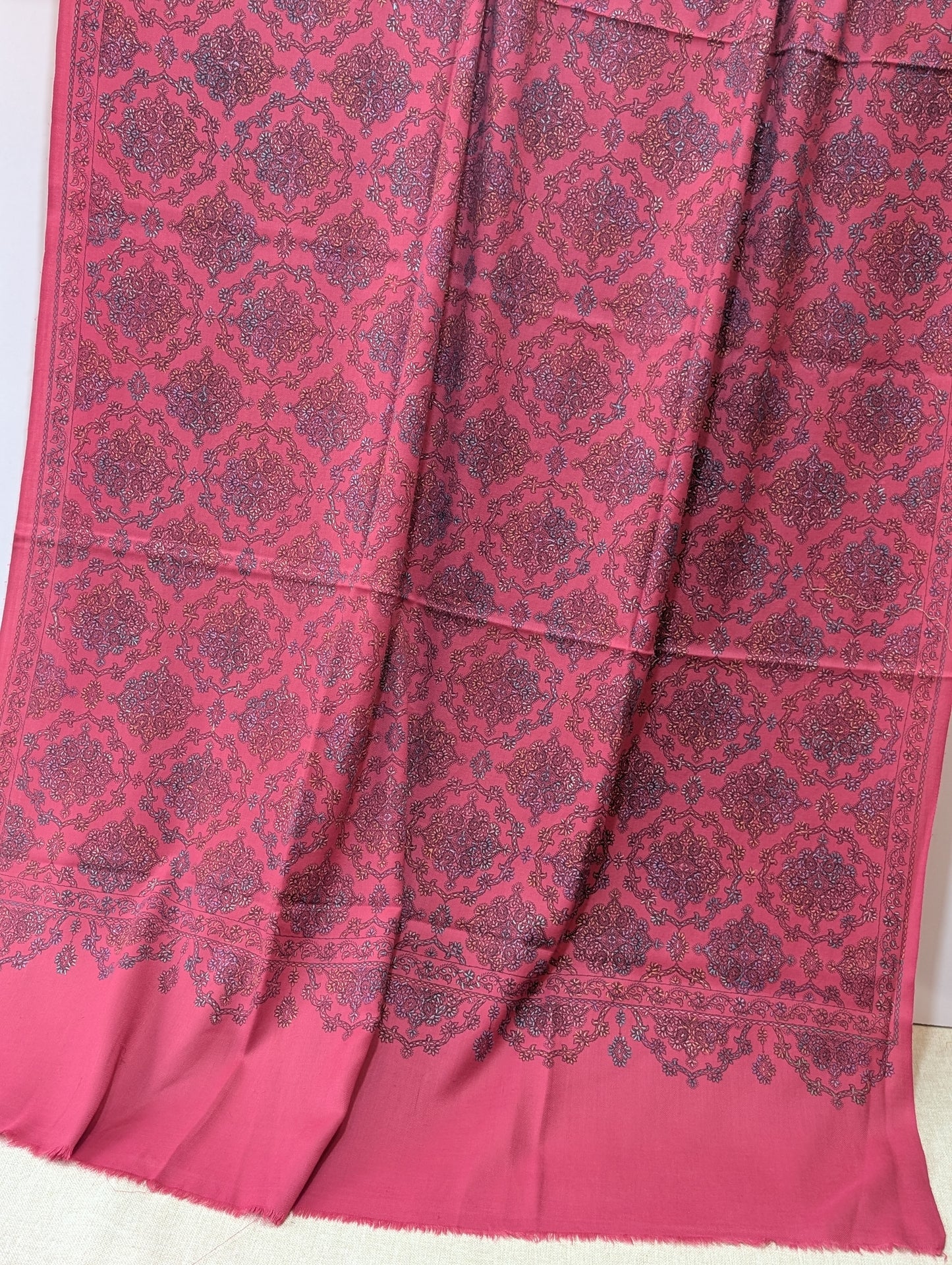 Pashmina Shawl | Hand Embroidery Beautiful Shawl in Sale | Shocking Pink