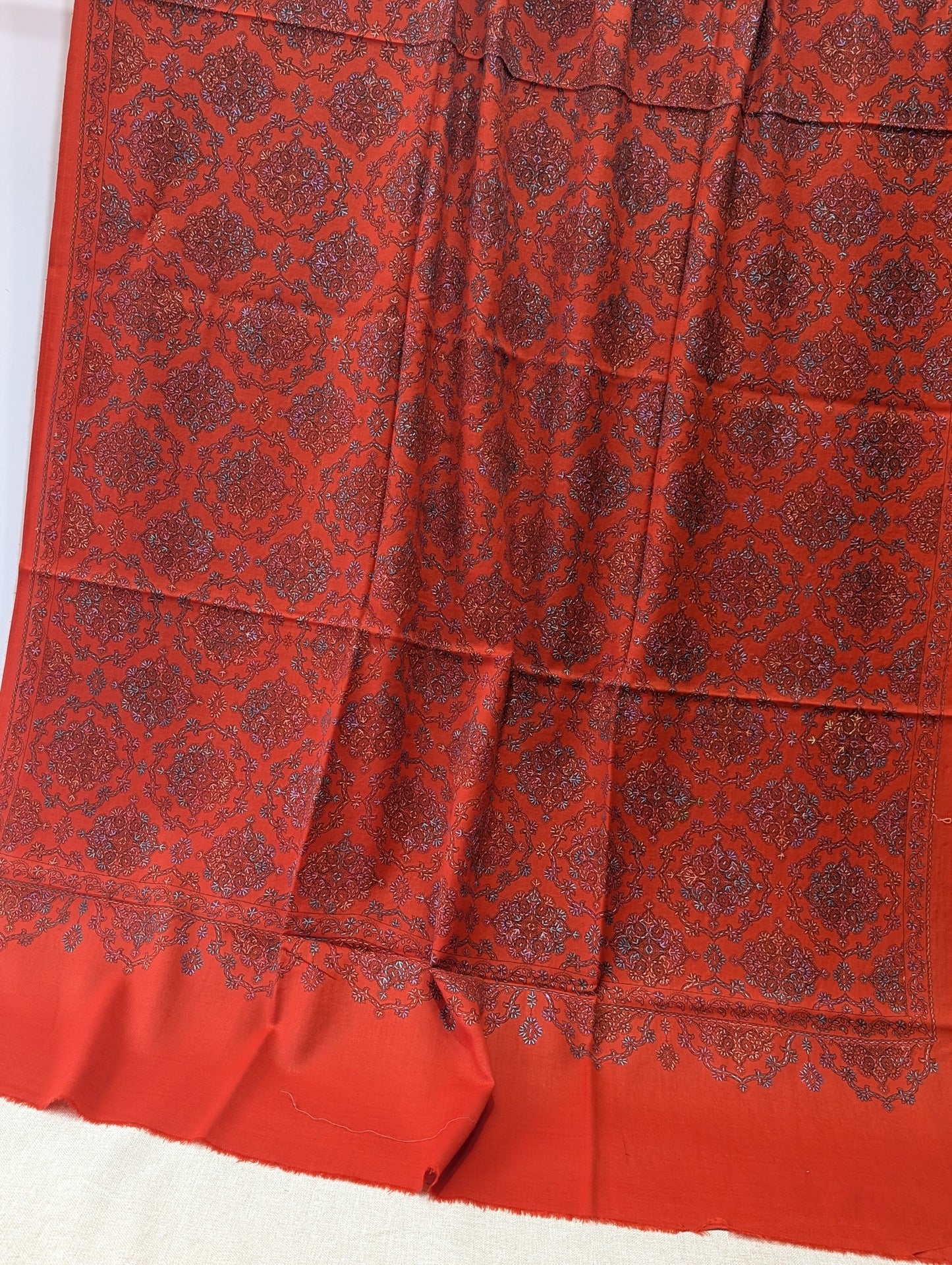 Pashmina Shawl | Hand Embroidery Beautiful Shawl in Sale | Orange