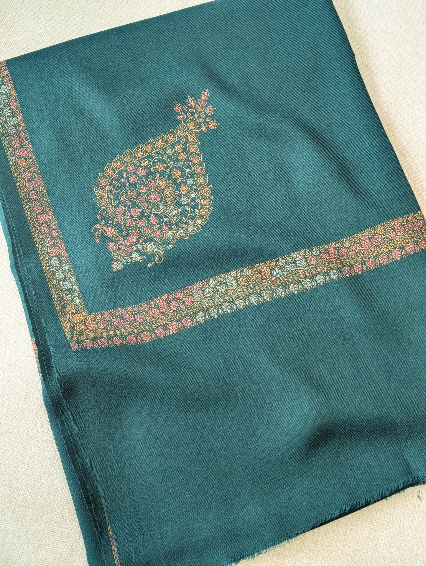 Pashmina Shawl Kingri Border Embroidery | Handmade Shawl Perfect Gift | Zinc
