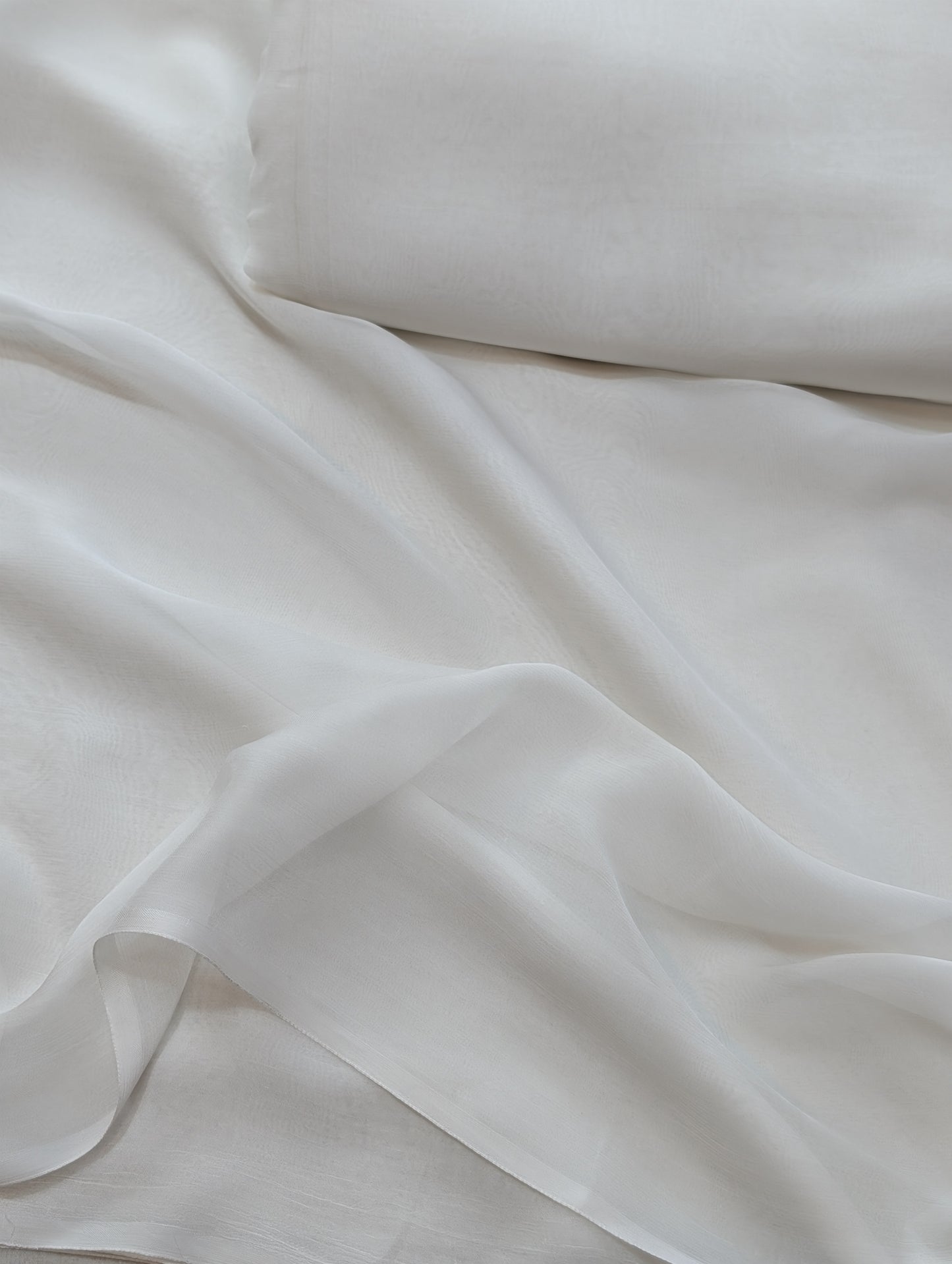 Plain Crinkle Chiffon Dupatta 2.75 Yards Dyeable | White