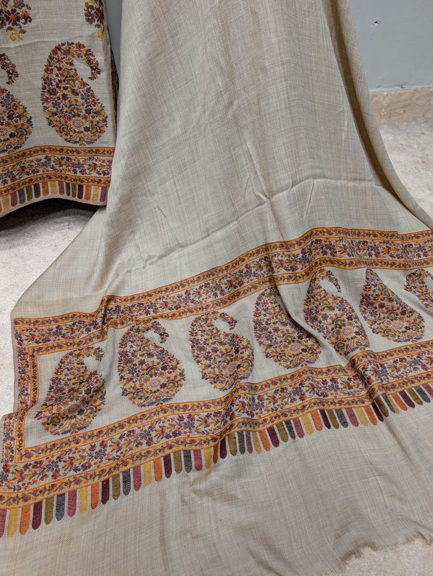 Special Kani Pashmina 3 Piece Unstitched Suit | Skin Color