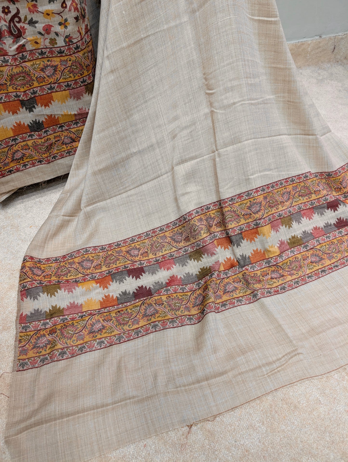 Special Kani Pashmina 3 Piece Unstitched Suit | Skin Color