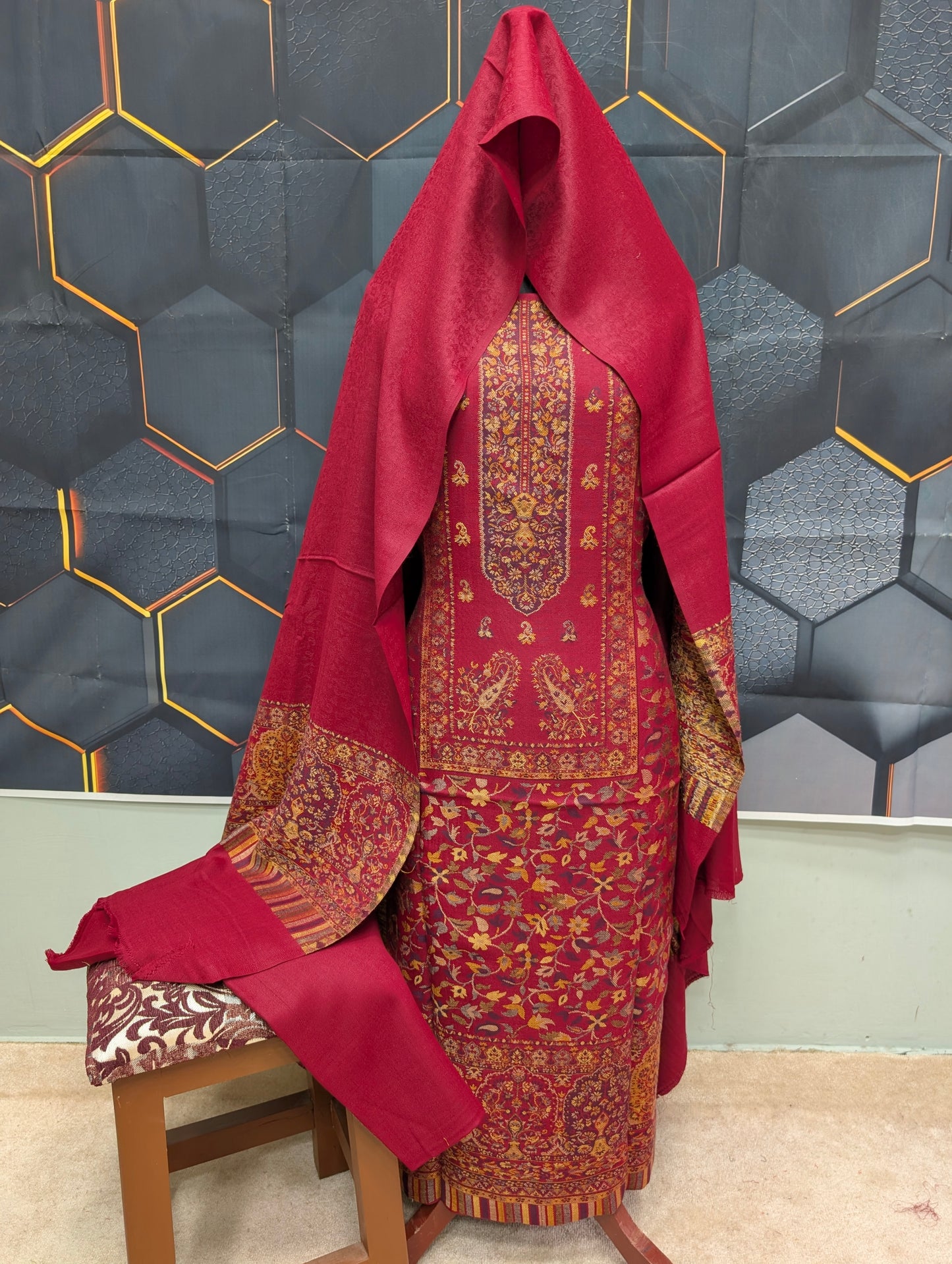 3 Piece Lawn Kani Suit With Same Lawn Dupatta | Peach