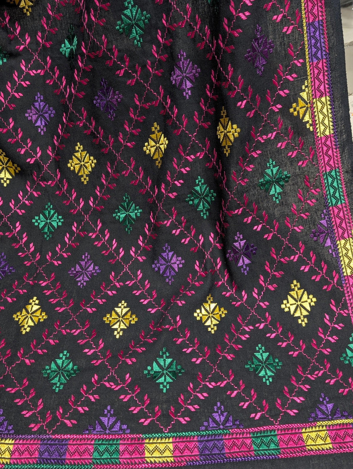 Phulkari Full Size Shawl | Handmade Khaddar Jaal Bagh Winter Shawl Perfect Gift