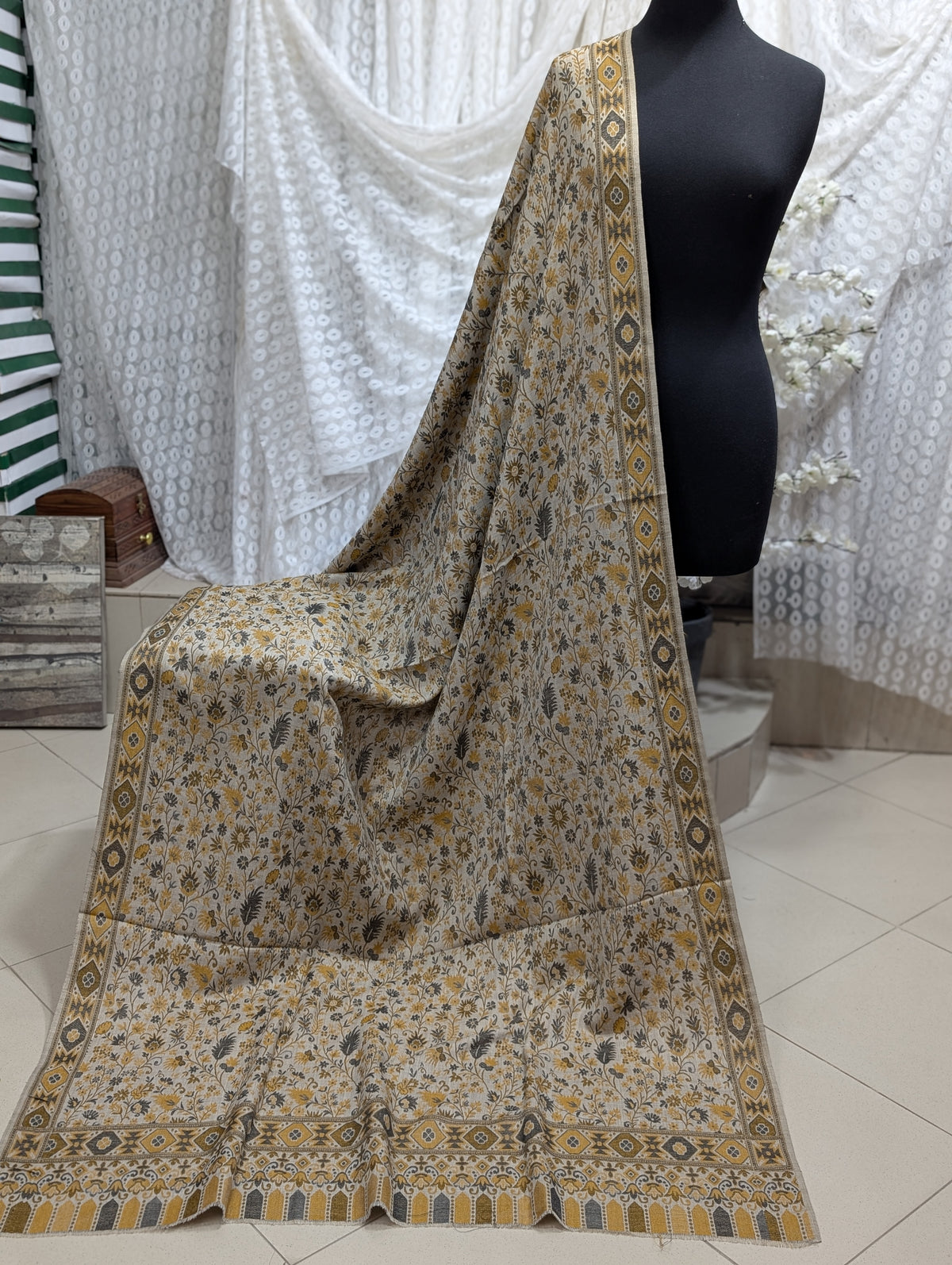 Pashmina Wool Kani Multi Color Shawl in Full Size | Skin