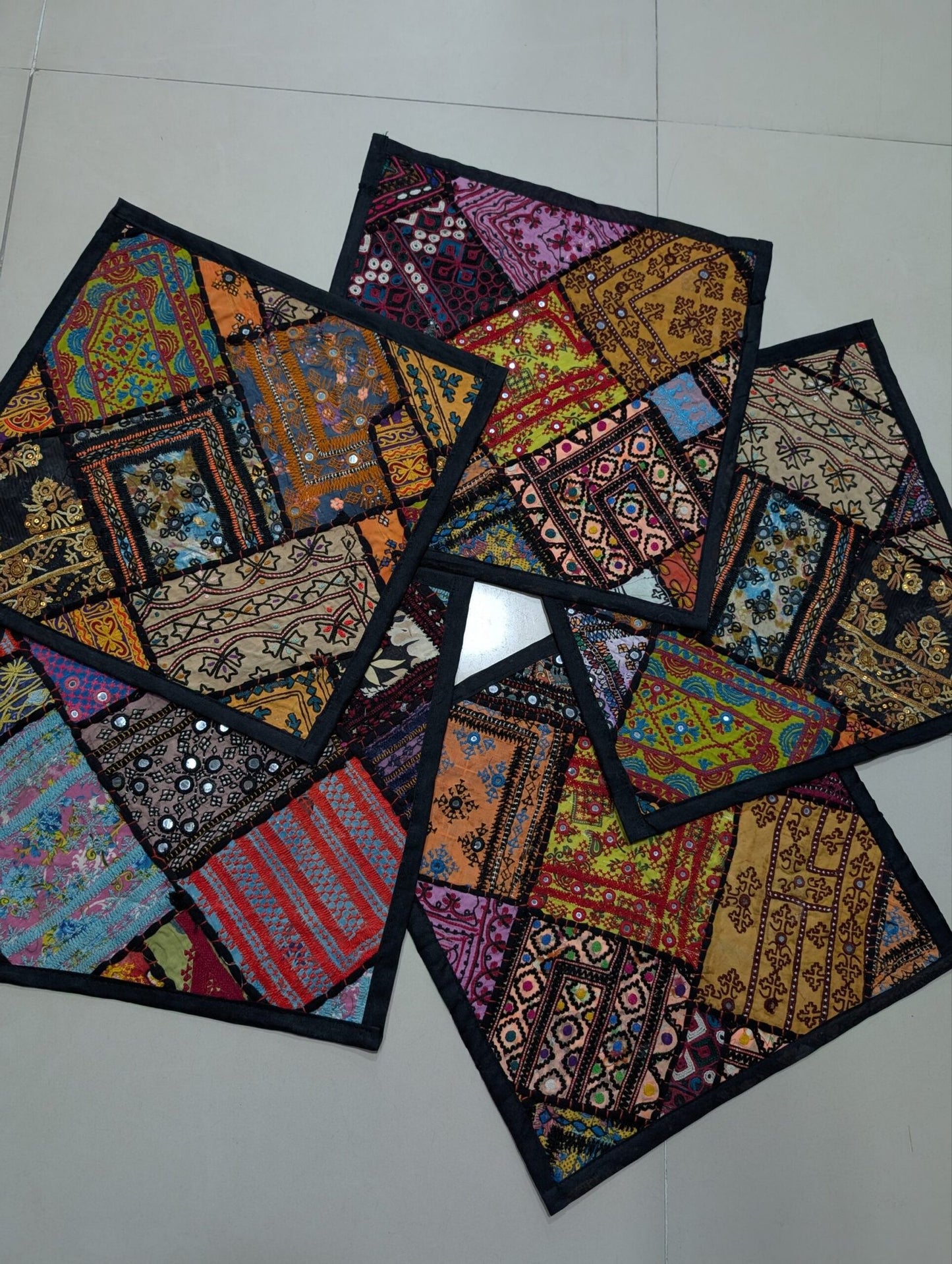 Sofa Cushion Covers | Set of 5 Covers Sindhi Embroidered