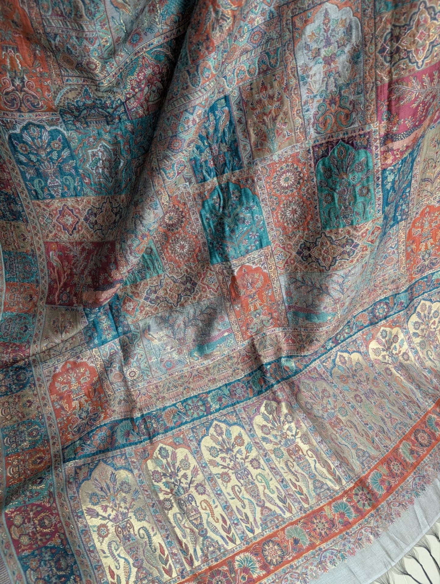 Luxury Kani Silk Dupatta Shawl, Wedding Wrap Perfect Gift Made in Kashmir