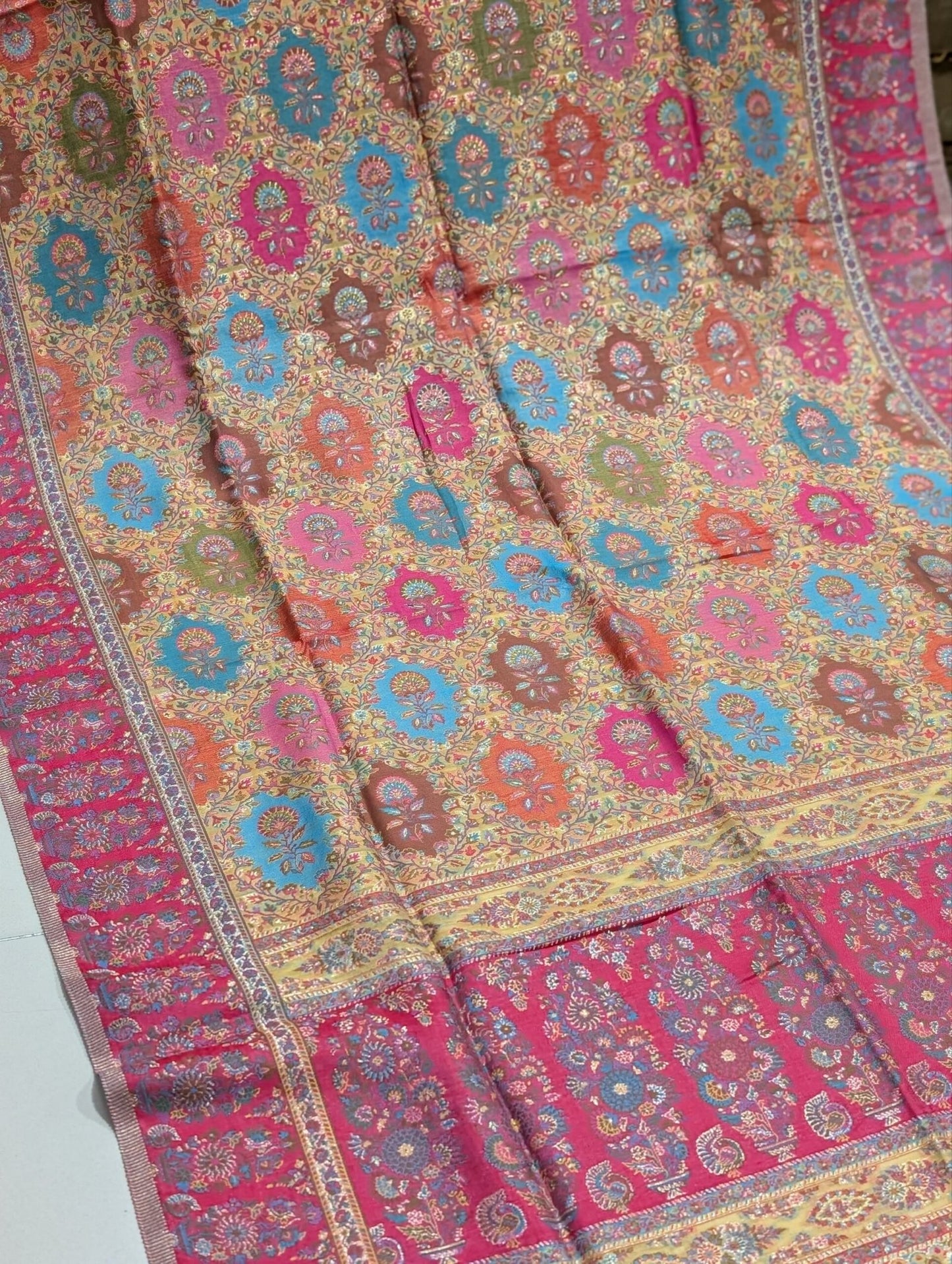 Luxury Kani Silk Dupatta Shawl, Wedding Wrap Perfect Gift Made in Kashmir