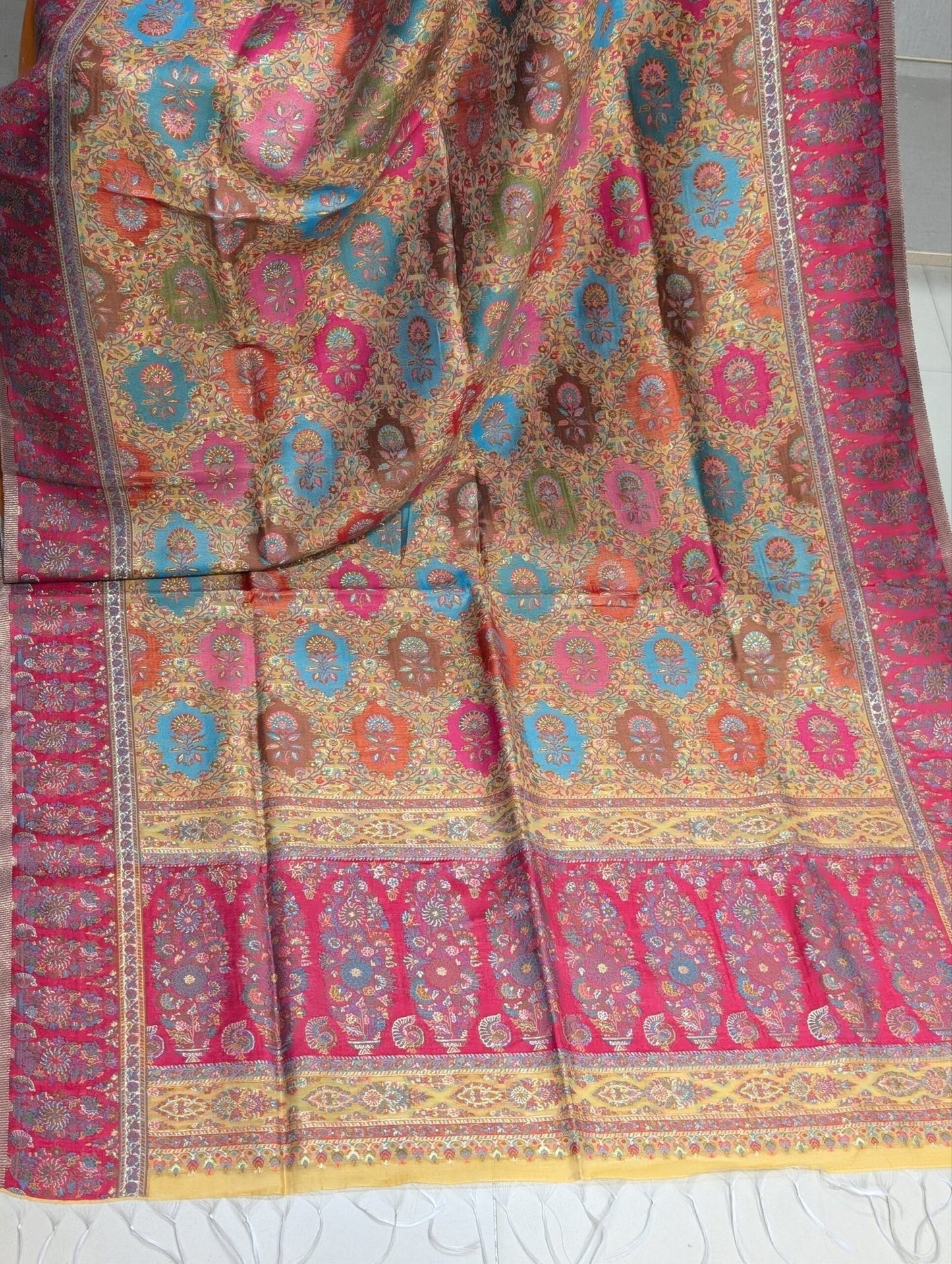 Luxury Kani Silk Dupatta Shawl, Wedding Wrap Perfect Gift Made in Kashmir