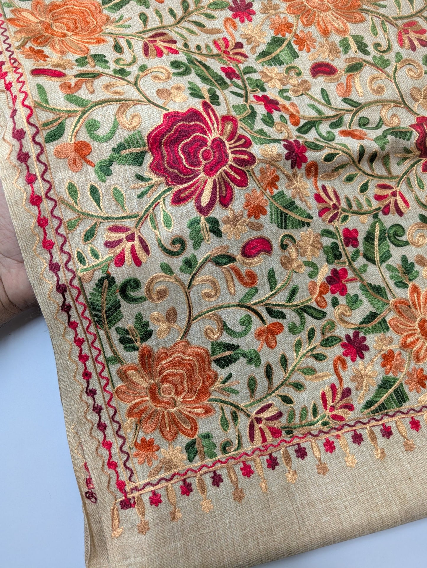 Pashmina Shawl Full Size | Kashmiri Embroidery | Skin