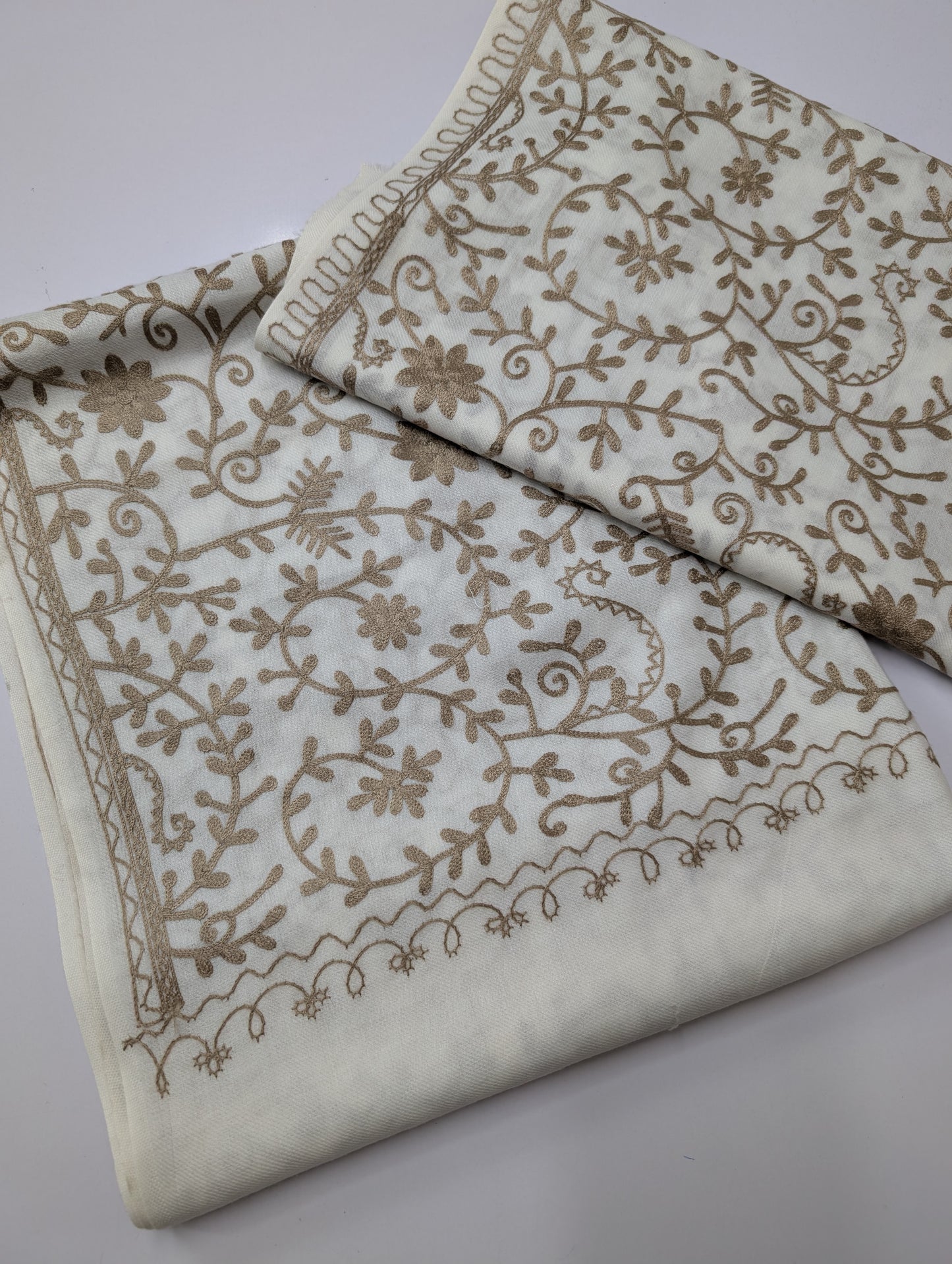 Pashmina Stole Full Embroidery Kashmiri Work in Sale Price perfect Gift 80x28 inches