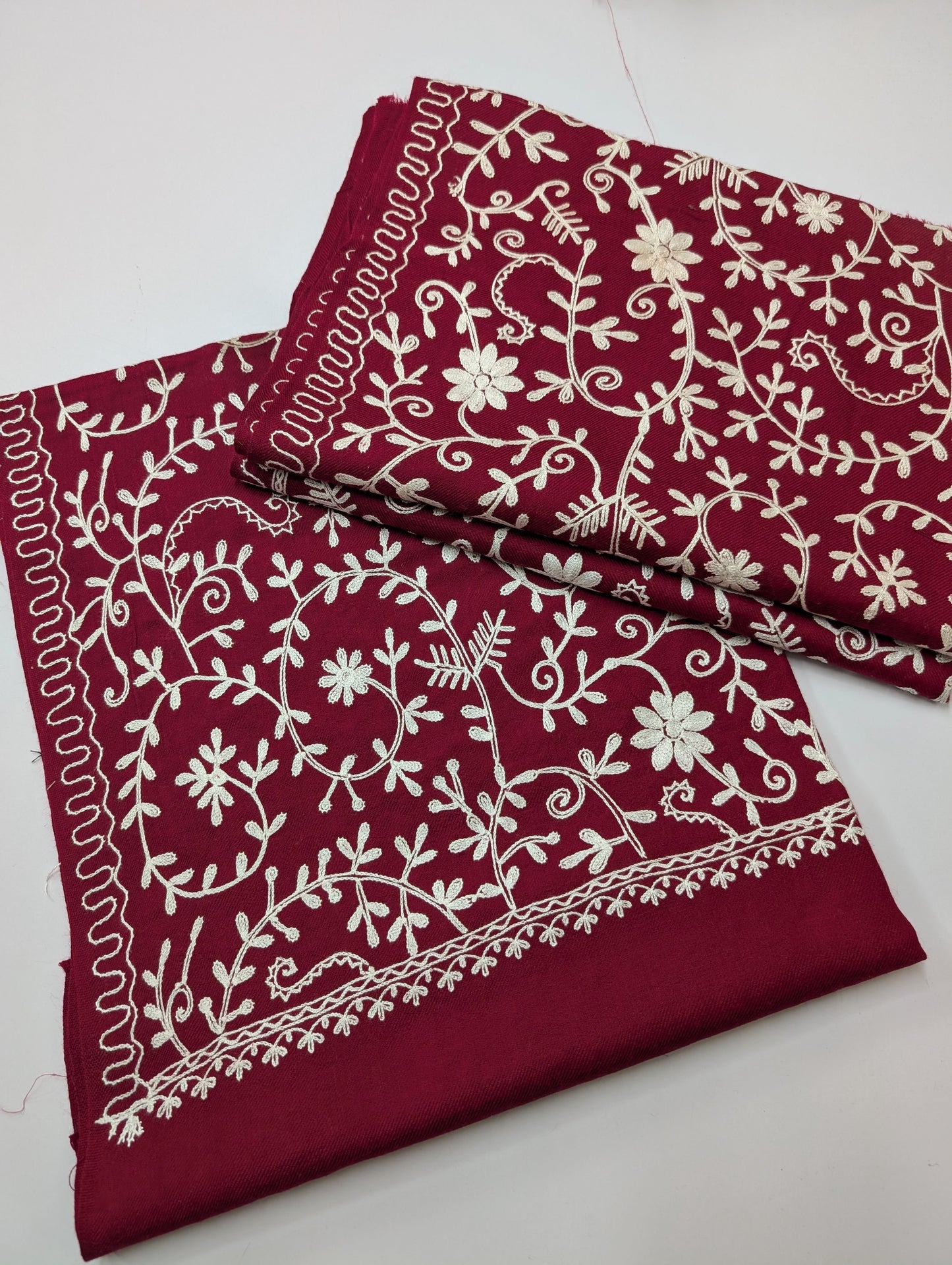 Pashmina Stole Full Embroidery Kashmiri Work in Sale Price perfect Gift 80x28 inches
