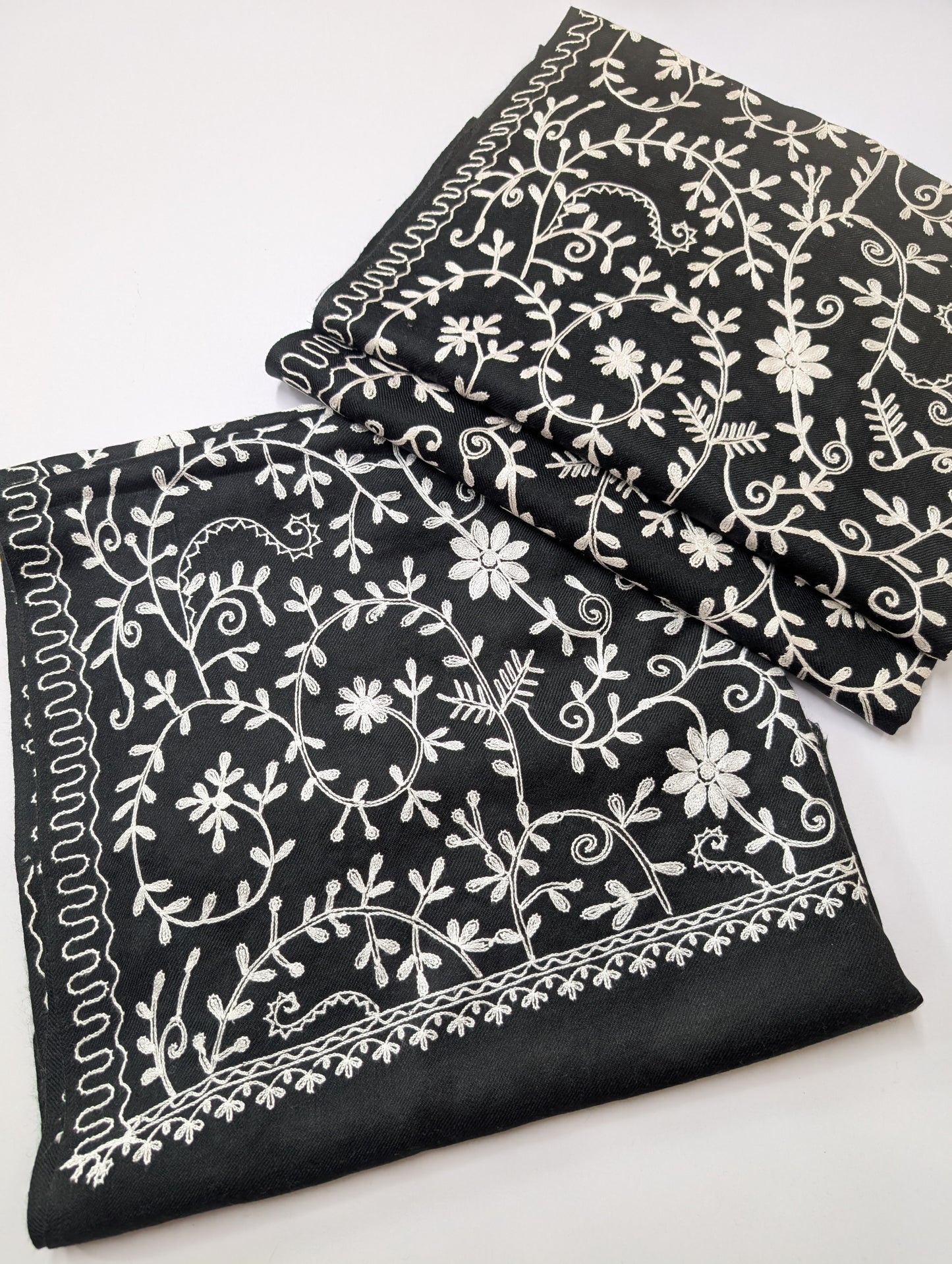 Pashmina Stole Full Embroidery Kashmiri Work in Sale Price perfect Gift 80x28 inches