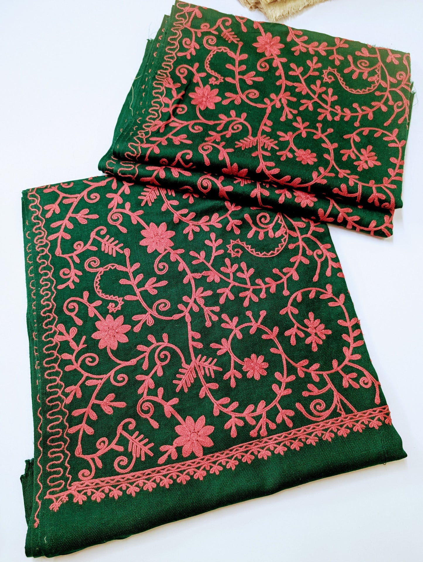 Pashmina Stole Full Embroidery Kashmiri Work in Sale Price perfect Gift 80x28 inches