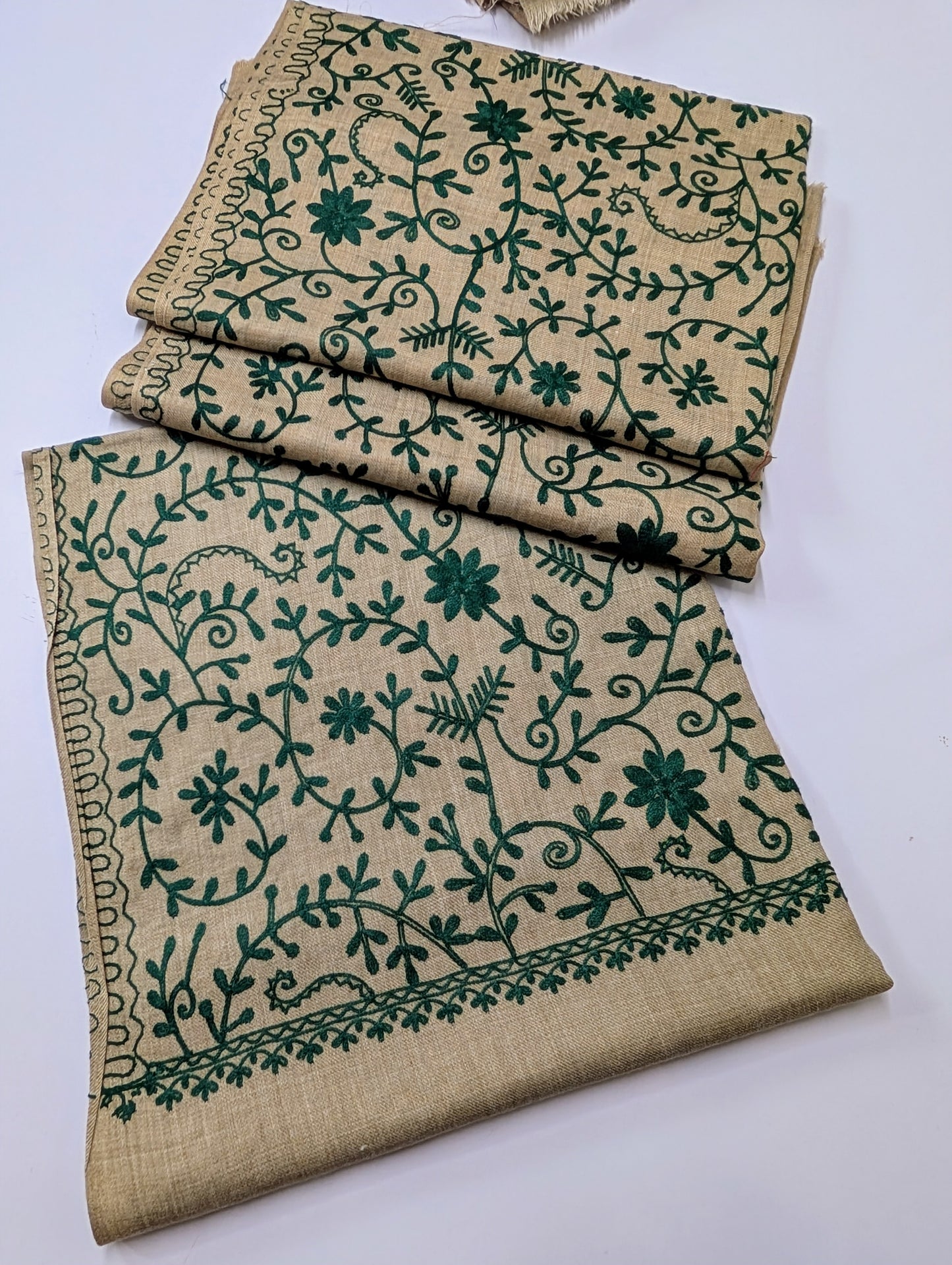 Pashmina Stole Full Embroidery Kashmiri Work in Sale Price perfect Gift 80x28 inches