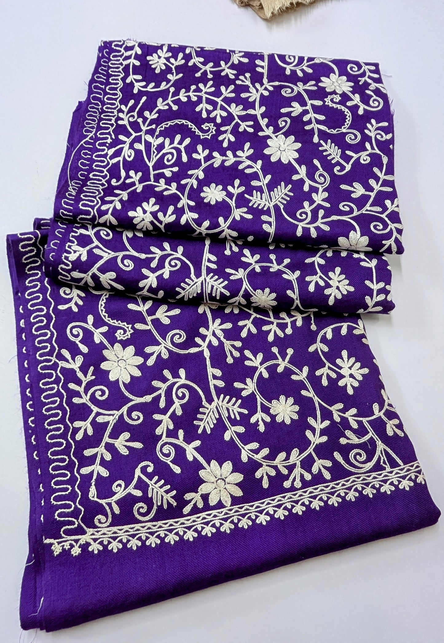 Pashmina Stole Full Embroidery Kashmiri Work in Sale Price perfect Gift 80x28 inches