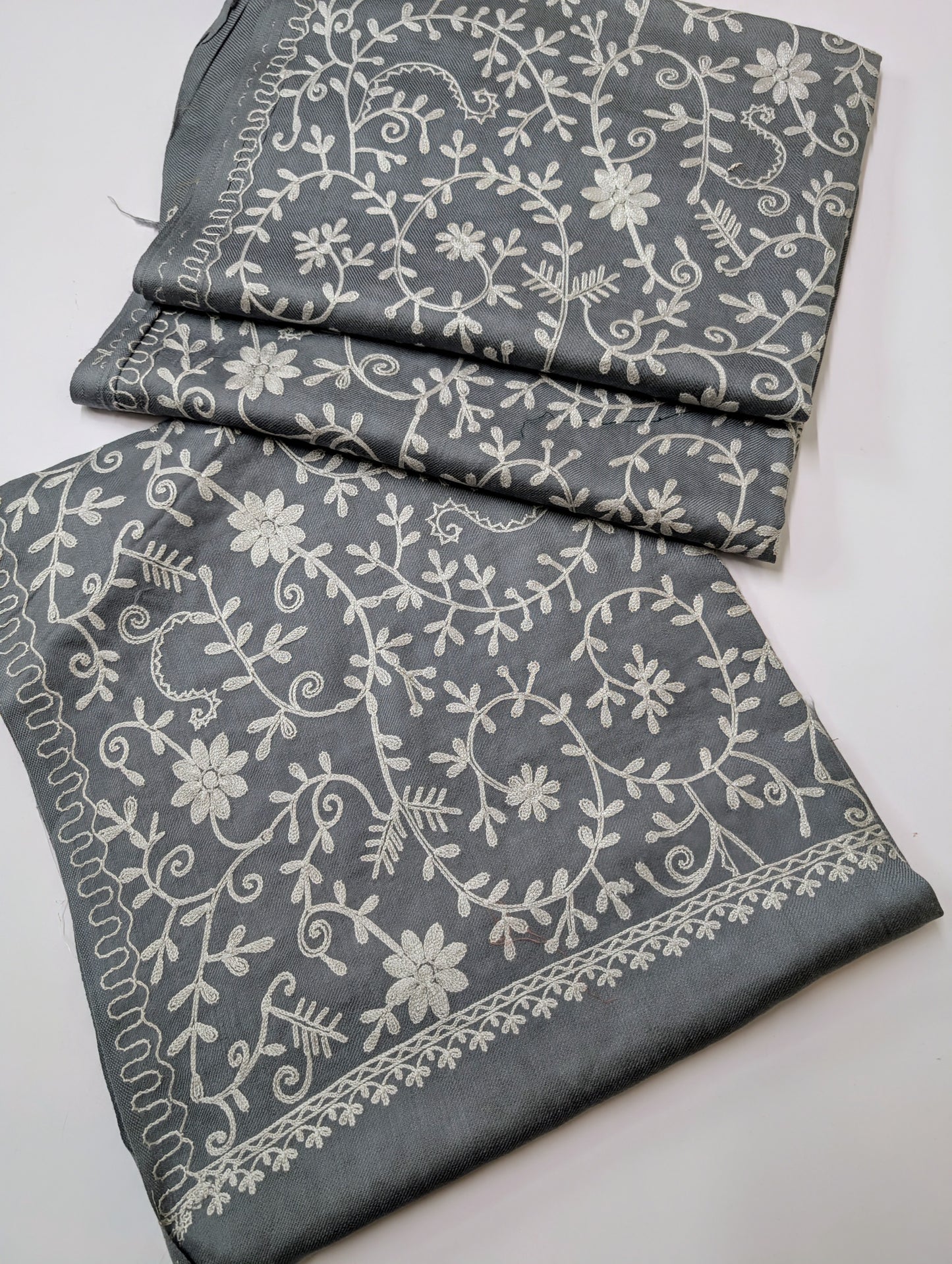 Pashmina Stole Full Embroidery Kashmiri Work in Sale Price perfect Gift 80x28 inches