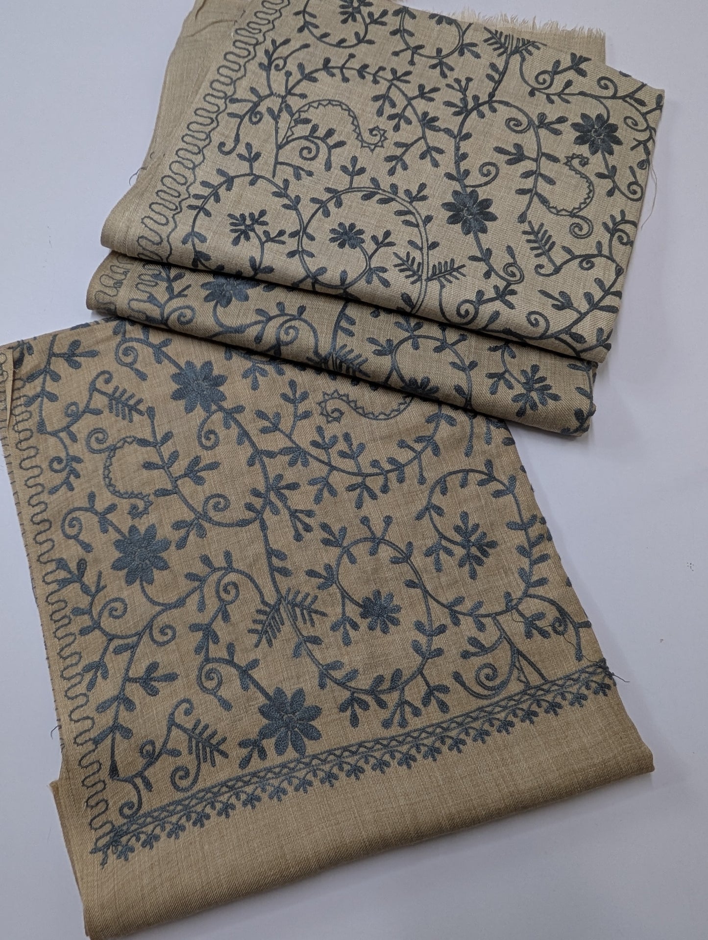 Pashmina Stole Full Embroidery Kashmiri Work in Sale Price perfect Gift 80x28 inches