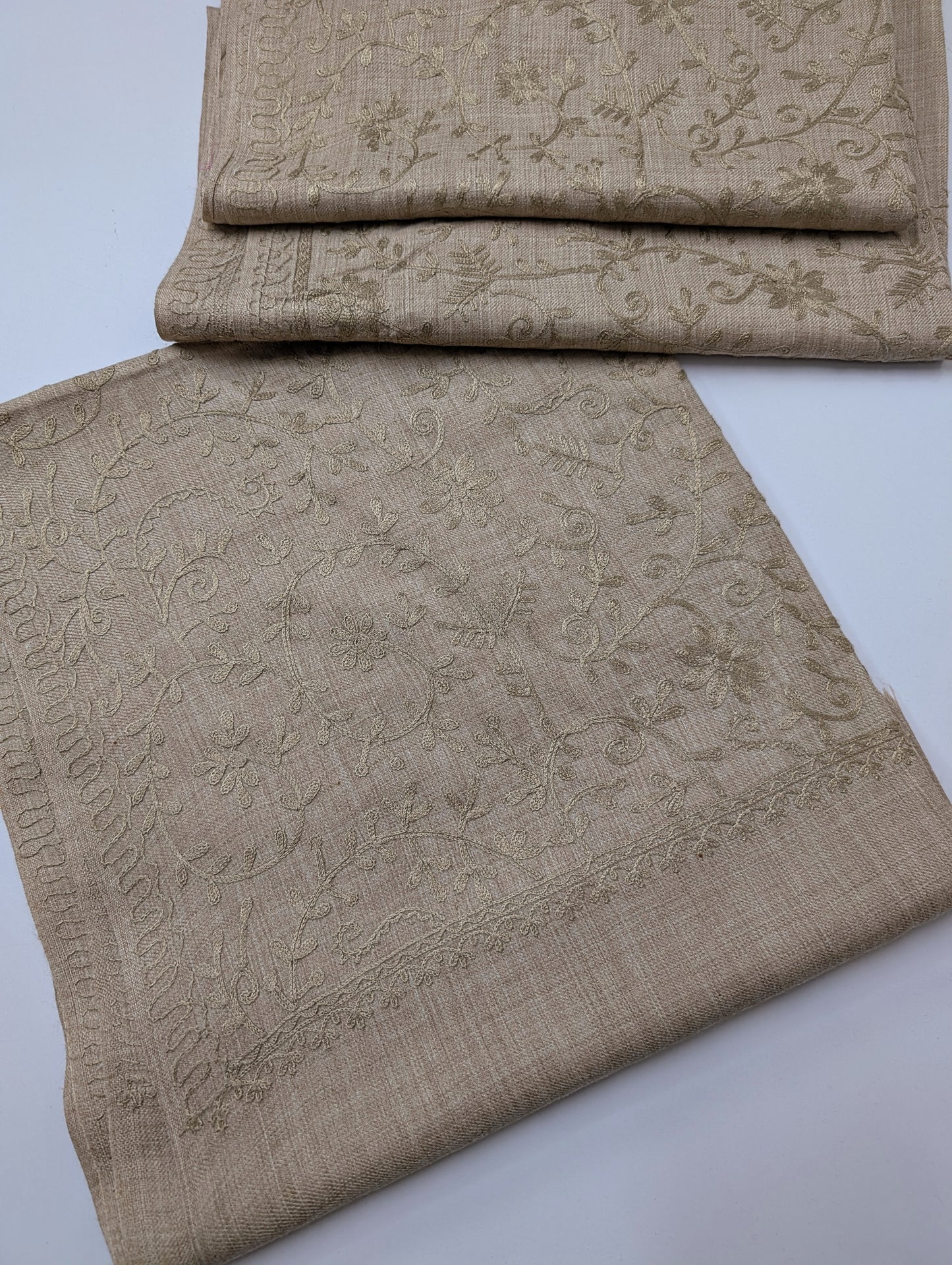 Pashmina Stole Full Embroidery Kashmiri Work in Sale Price perfect Gift 80x28 inches