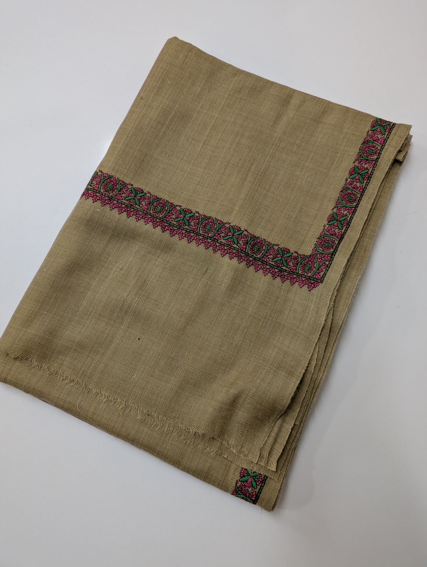 Hashia Border Embroidered Pashmina Shawl Best Selling Shawl Perfect Gift | Dark Skin