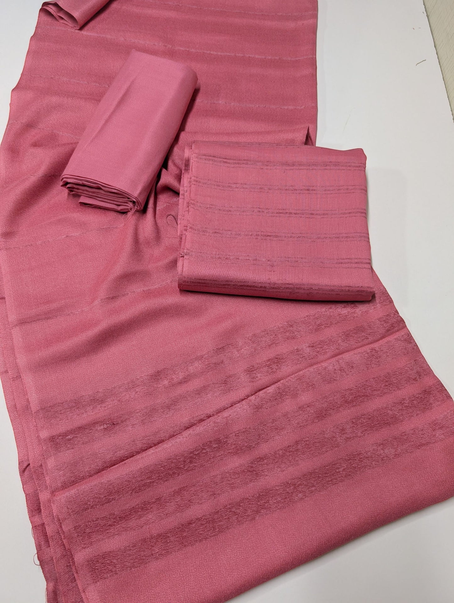 3 Piece Suit | Velvet Lining Marina Suit Allover With Shawl | New Arrival Beautiful Gift | Rose Pink