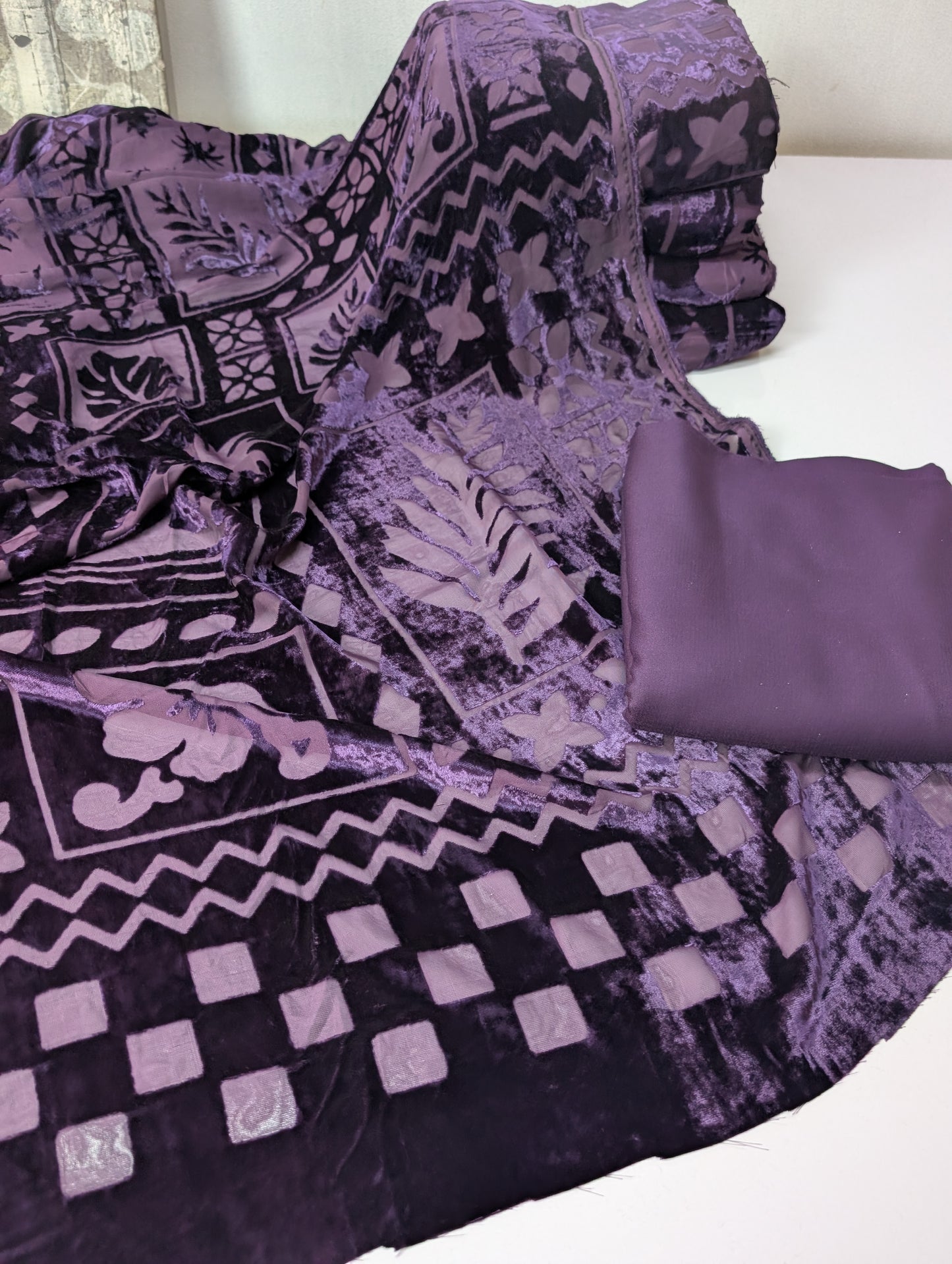 3 Piece Suit | Moonlight Marina with Palachi Shawl | Purple