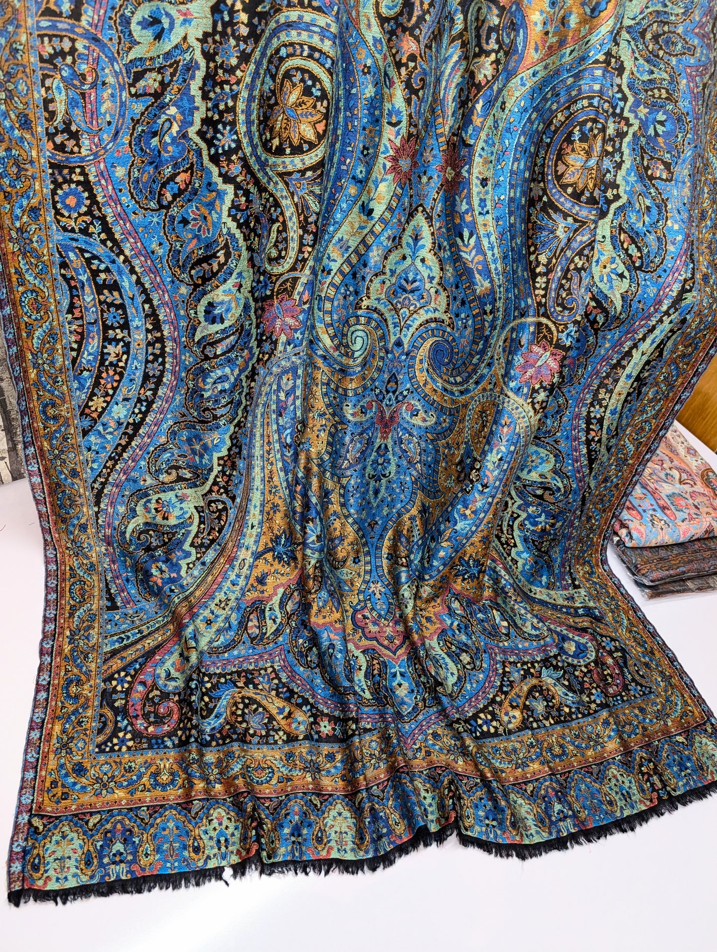 Kani Shawl Qalamkar Design Weaved Jamawar Toosh Shawl Made in Kashmir Full Size Shawl Perfect Gift