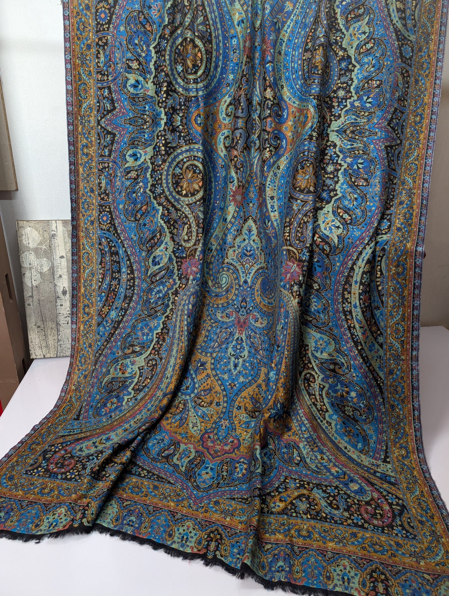 Kani Shawl Qalamkar Design Weaved Jamawar Toosh Shawl Made in Kashmir Full Size Shawl Perfect Gift