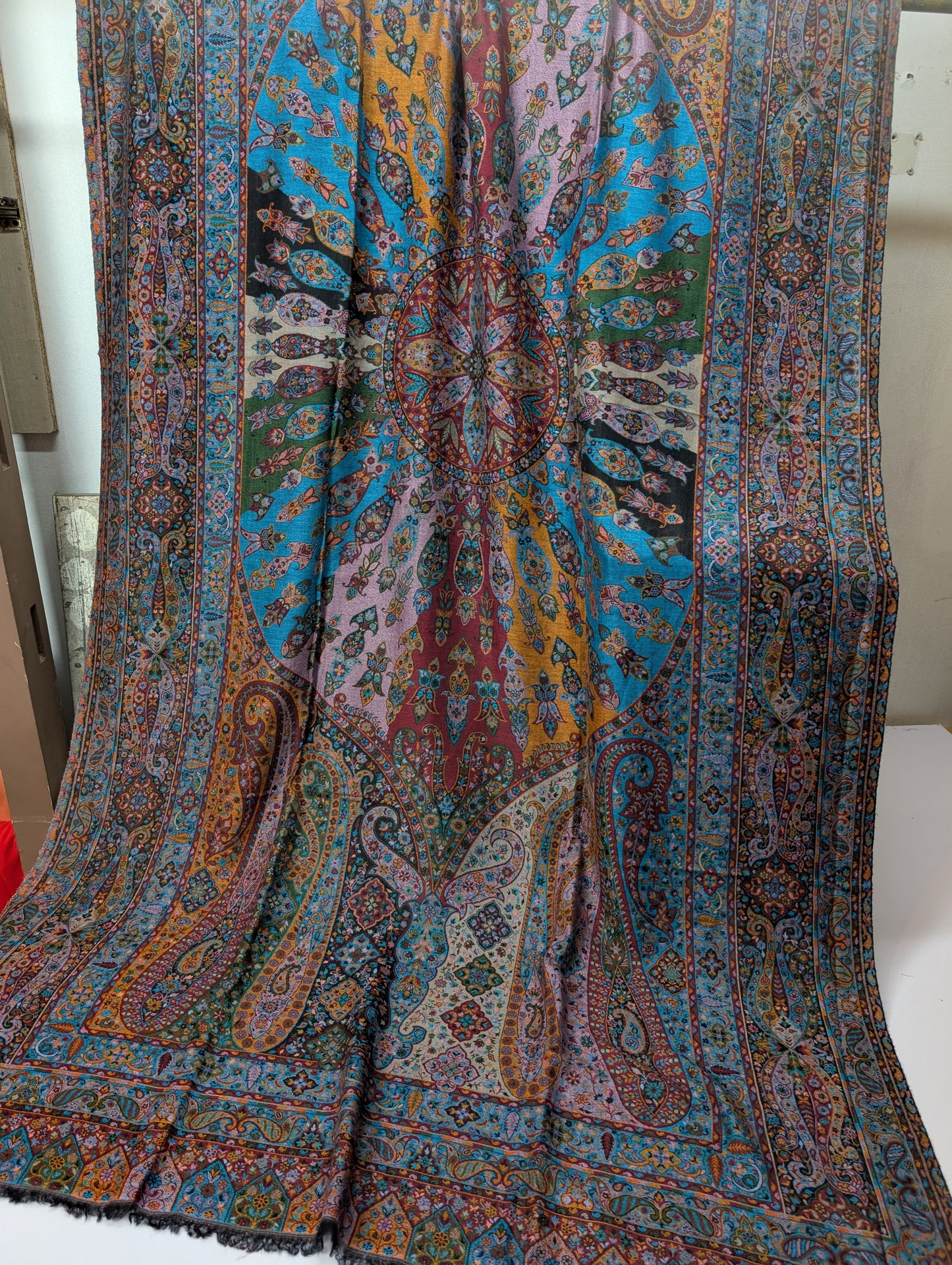 Kani Shawl Qalamkar Design Weaved Jamawar Toosh Shawl Made in Kashmir Full Size Shawl Perfect Gift