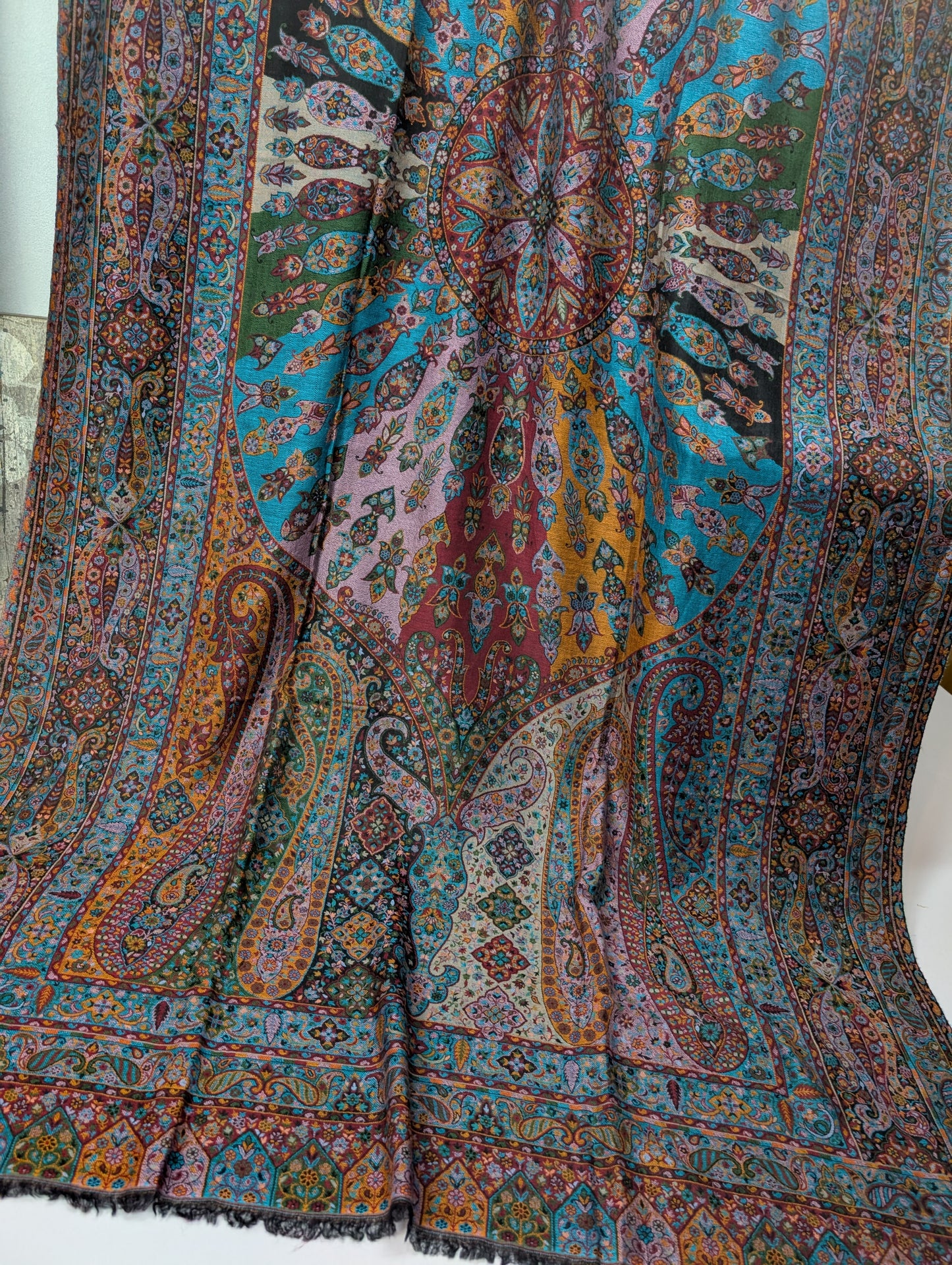 Kani Shawl Qalamkar Design Weaved Jamawar Toosh Shawl Made in Kashmir Full Size Shawl Perfect Gift