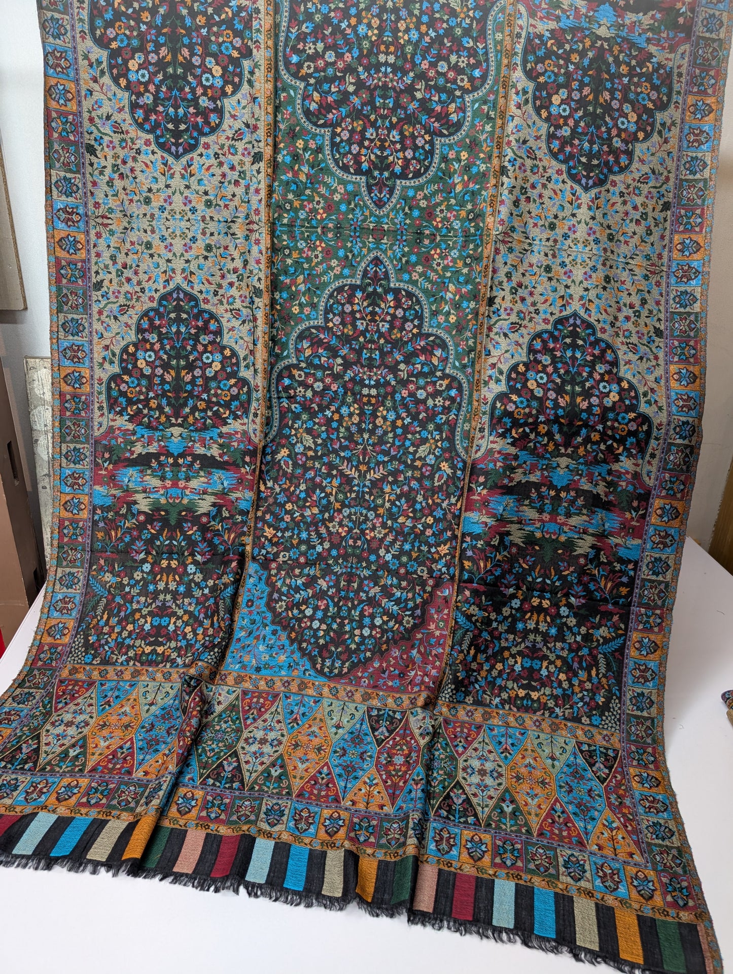 Kani Shawl Qalamkar Design Weaved Jamawar Toosh Shawl Made in Kashmir Full Size Shawl Perfect Gift