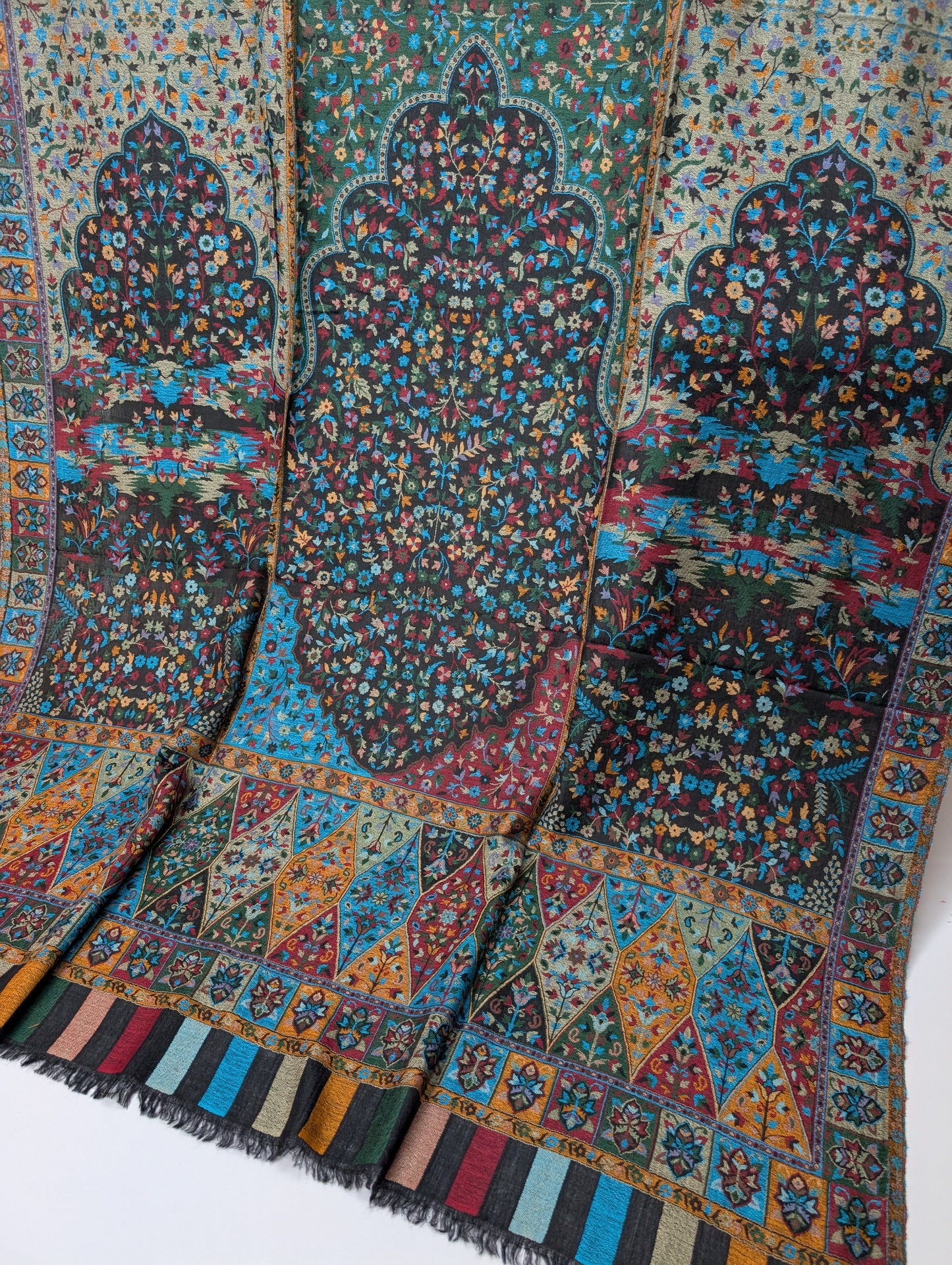 Kani Shawl Qalamkar Design Weaved Jamawar Toosh Shawl Made in Kashmir Full Size Shawl Perfect Gift