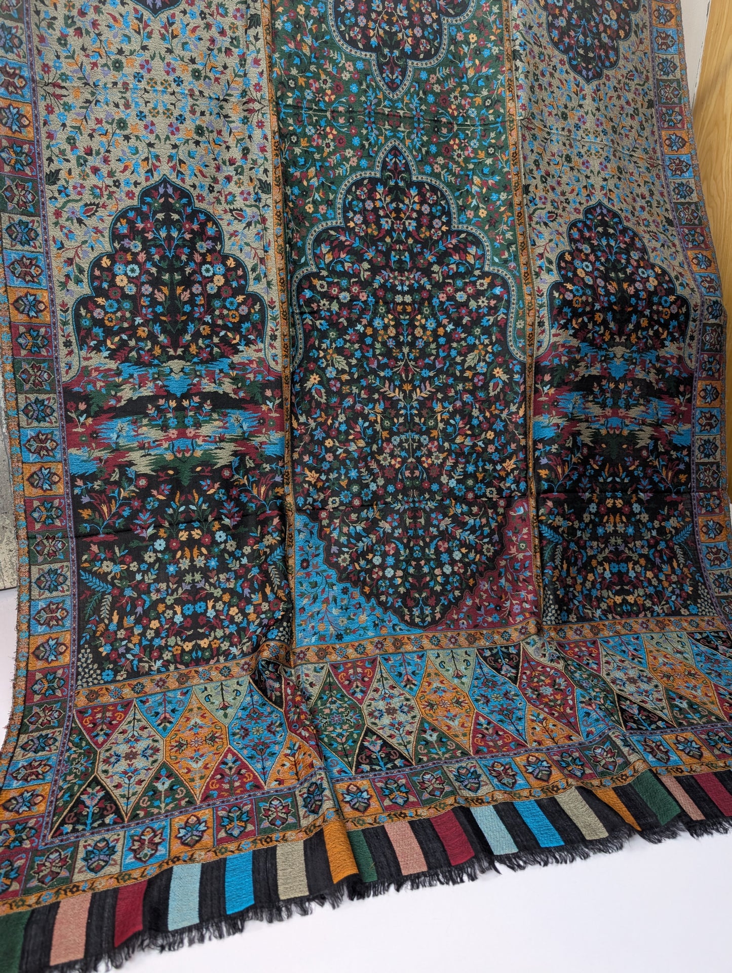 Kani Shawl Qalamkar Design Weaved Jamawar Toosh Shawl Made in Kashmir Full Size Shawl Perfect Gift