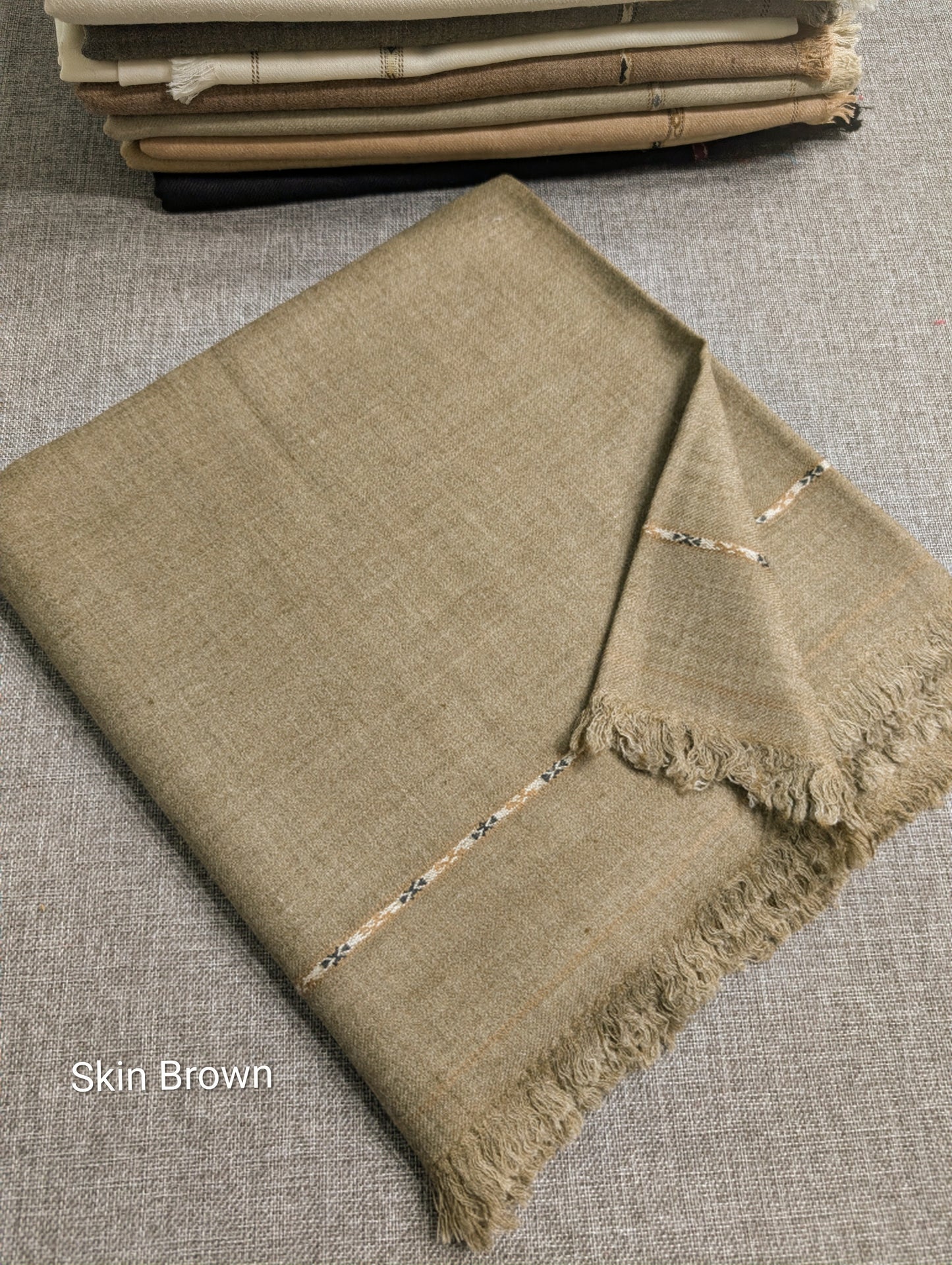 Gents Shawl | Pure, Fine and Soft Thick Wool Islampur Swat Khaddi Made Shawl Perfect Gift | Skin Brown