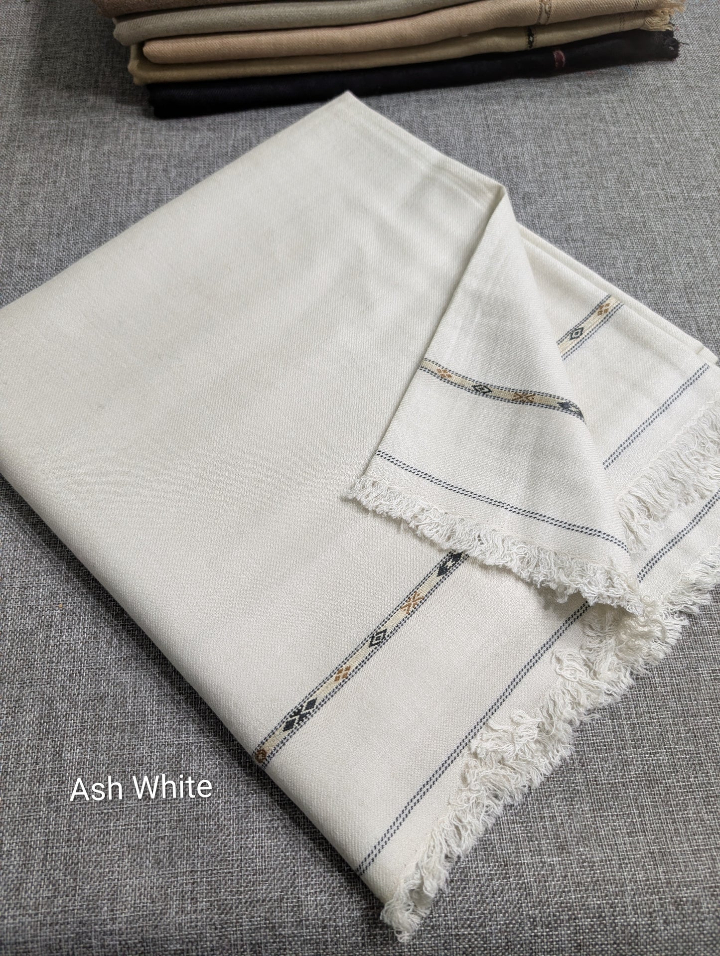 Gents Shawl | Pure, Fine and Soft Thick Wool Islampur Swat Khaddi Made Shawl Perfect Gift | Ash White