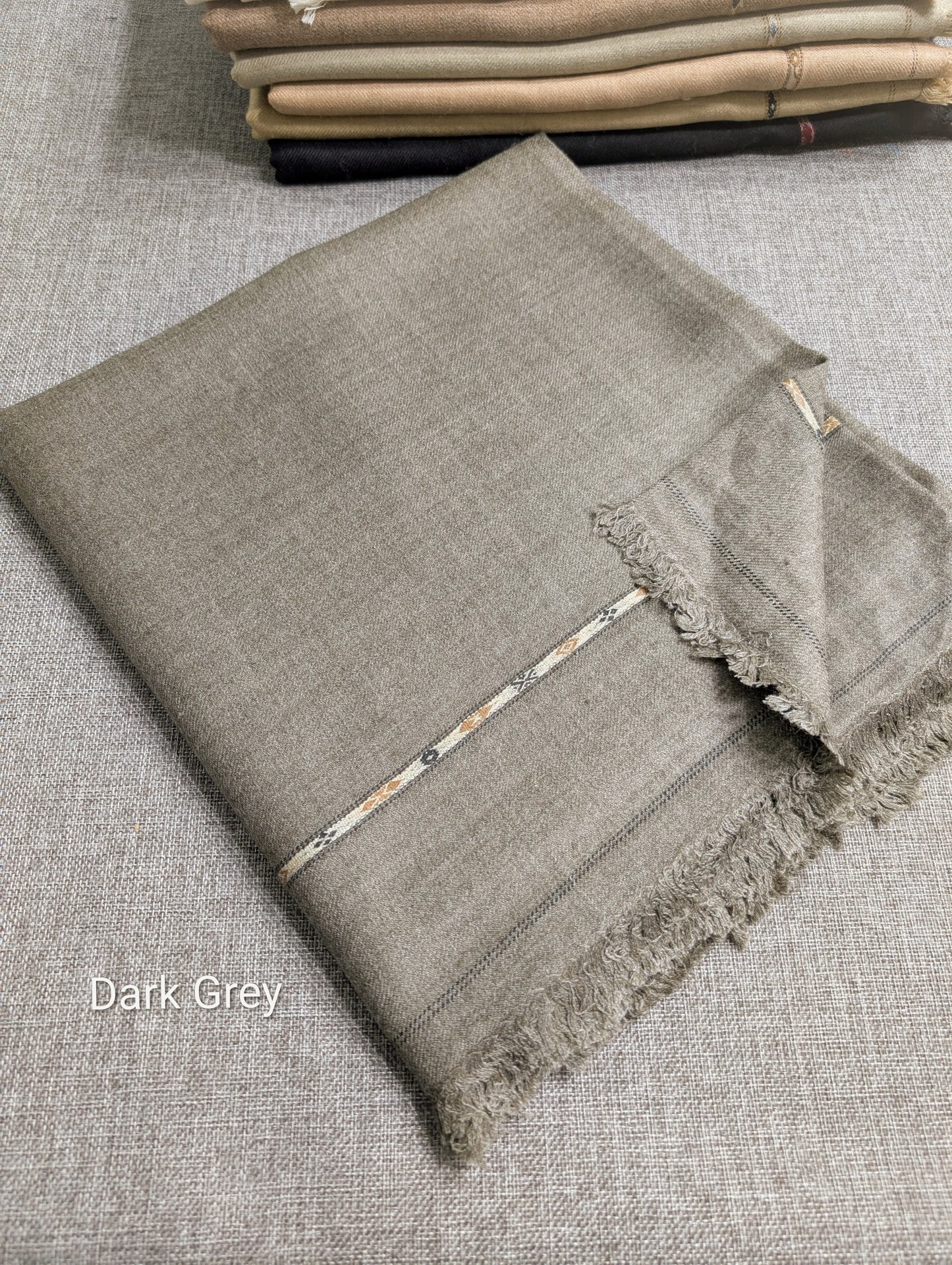 Gents Shawl | Pure, Fine and Soft Thick Wool Islampur Swat Khaddi Made Shawl Perfect Gift | Dark Grey
