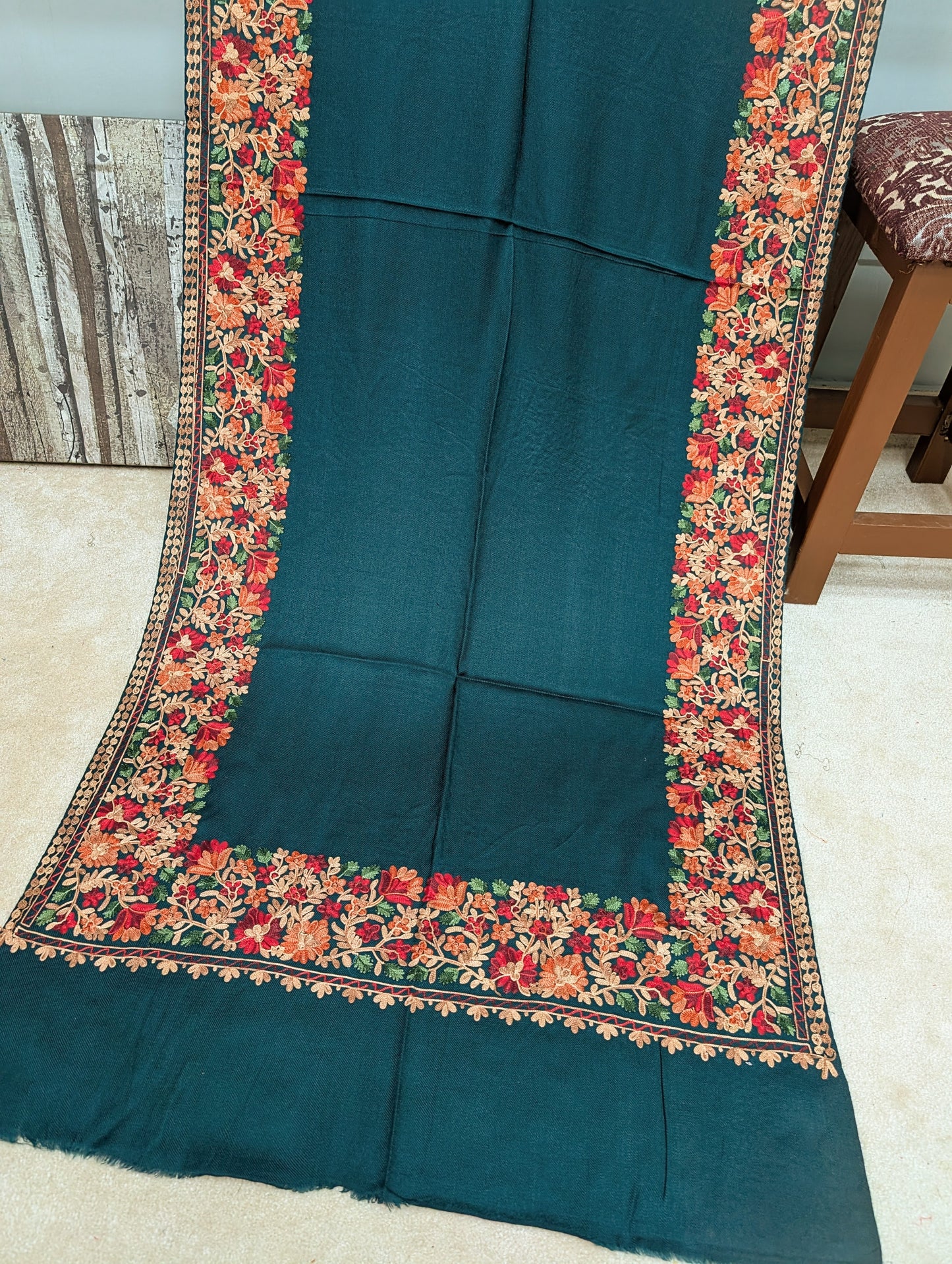 Pashmina Stole | Aari Border Embroidery 4 Side Border Perfect Gift I Zinc