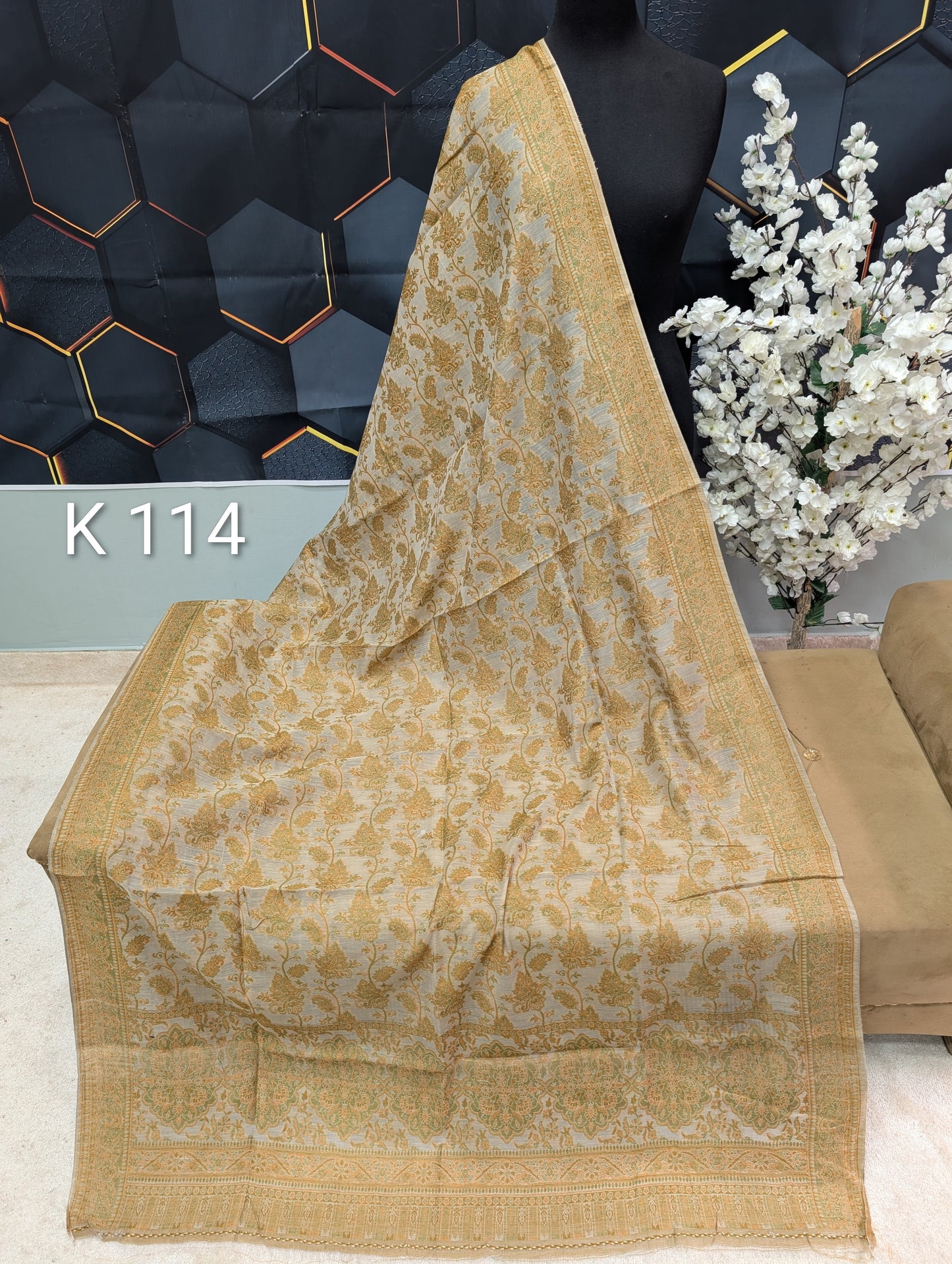 Lawn Full kani Shawl | Self Kani Shawl Full Size Pure Lawn | K114