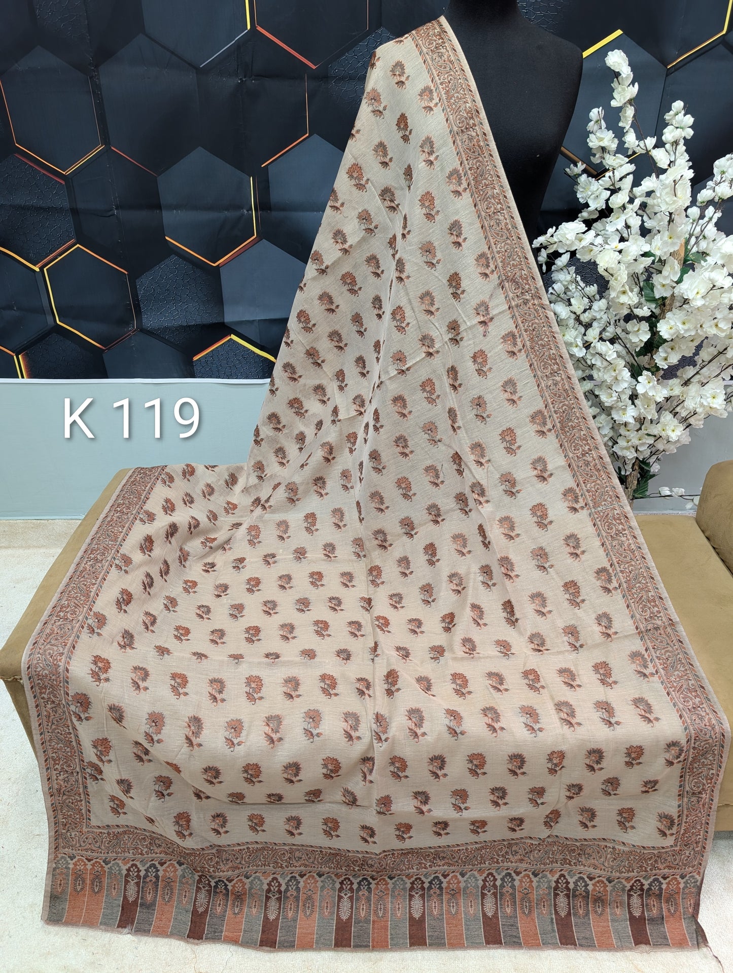 Lawn Full kani Shawl | Self Kani Shawl Full Size Pure Lawn | K119