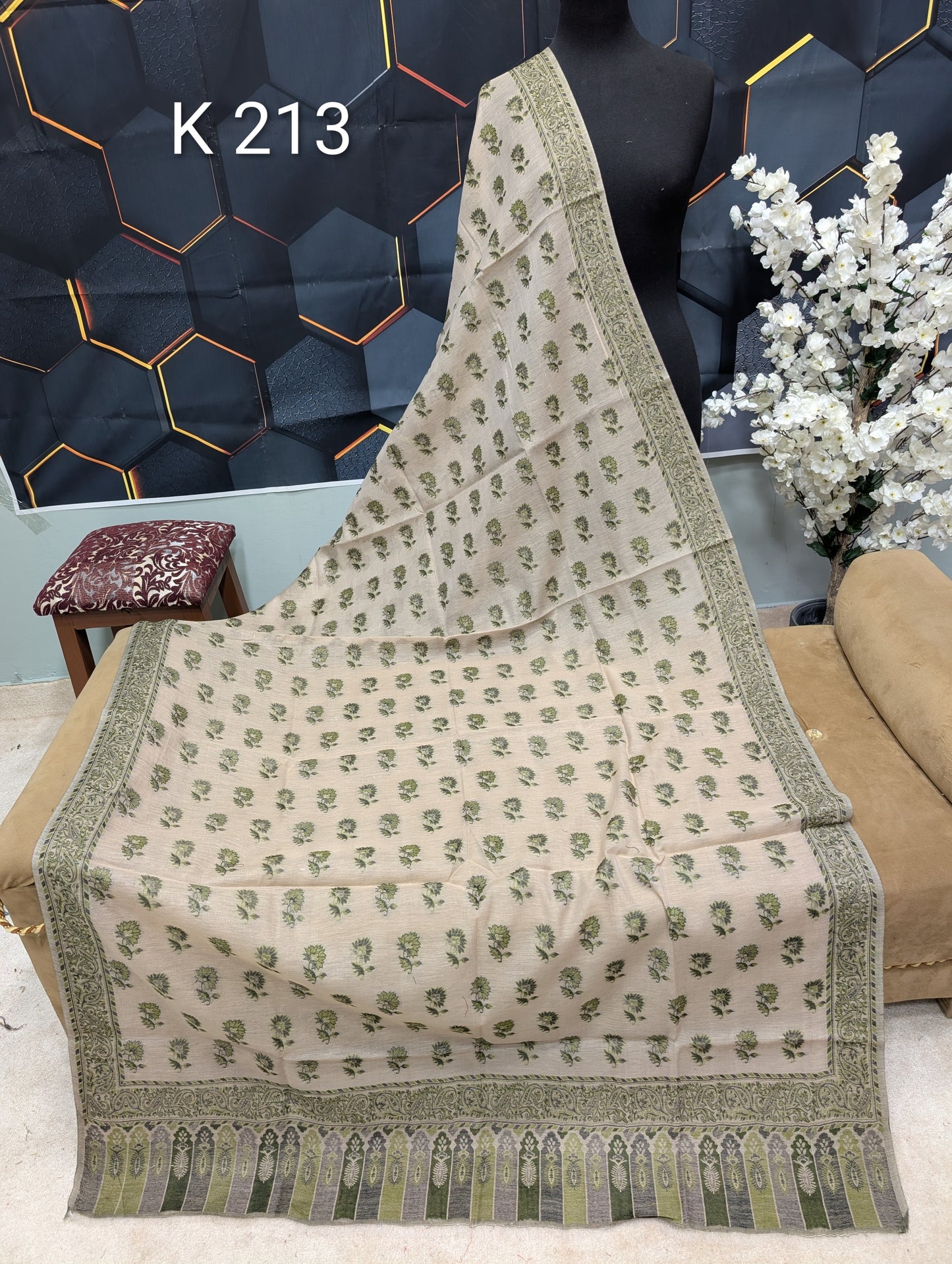 Lawn Full kani Shawl | Self Kani Shawl Full Size Pure Lawn | K213