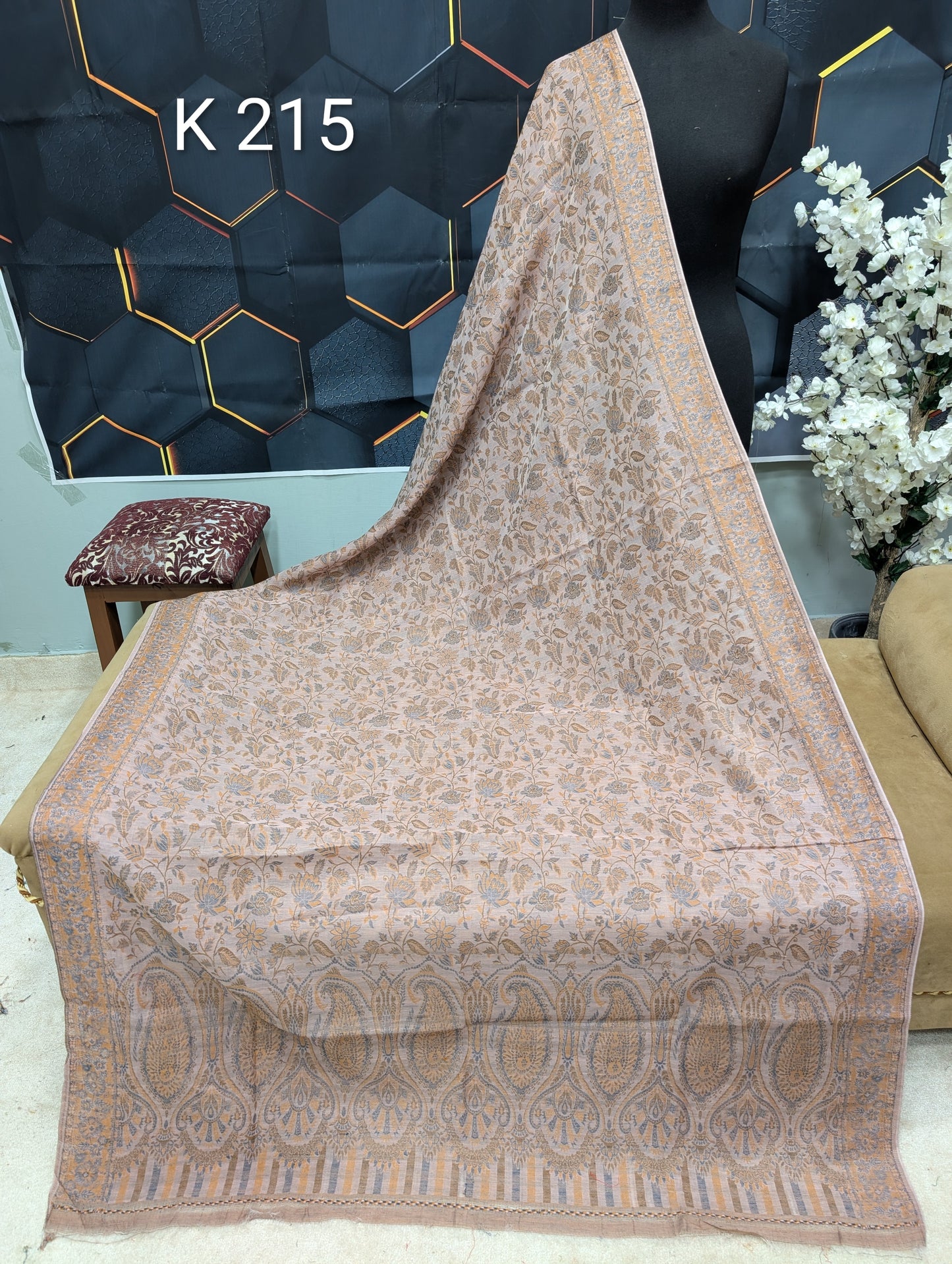 Lawn Full kani Shawl | Self Kani Shawl Full Size Pure Lawn | K215