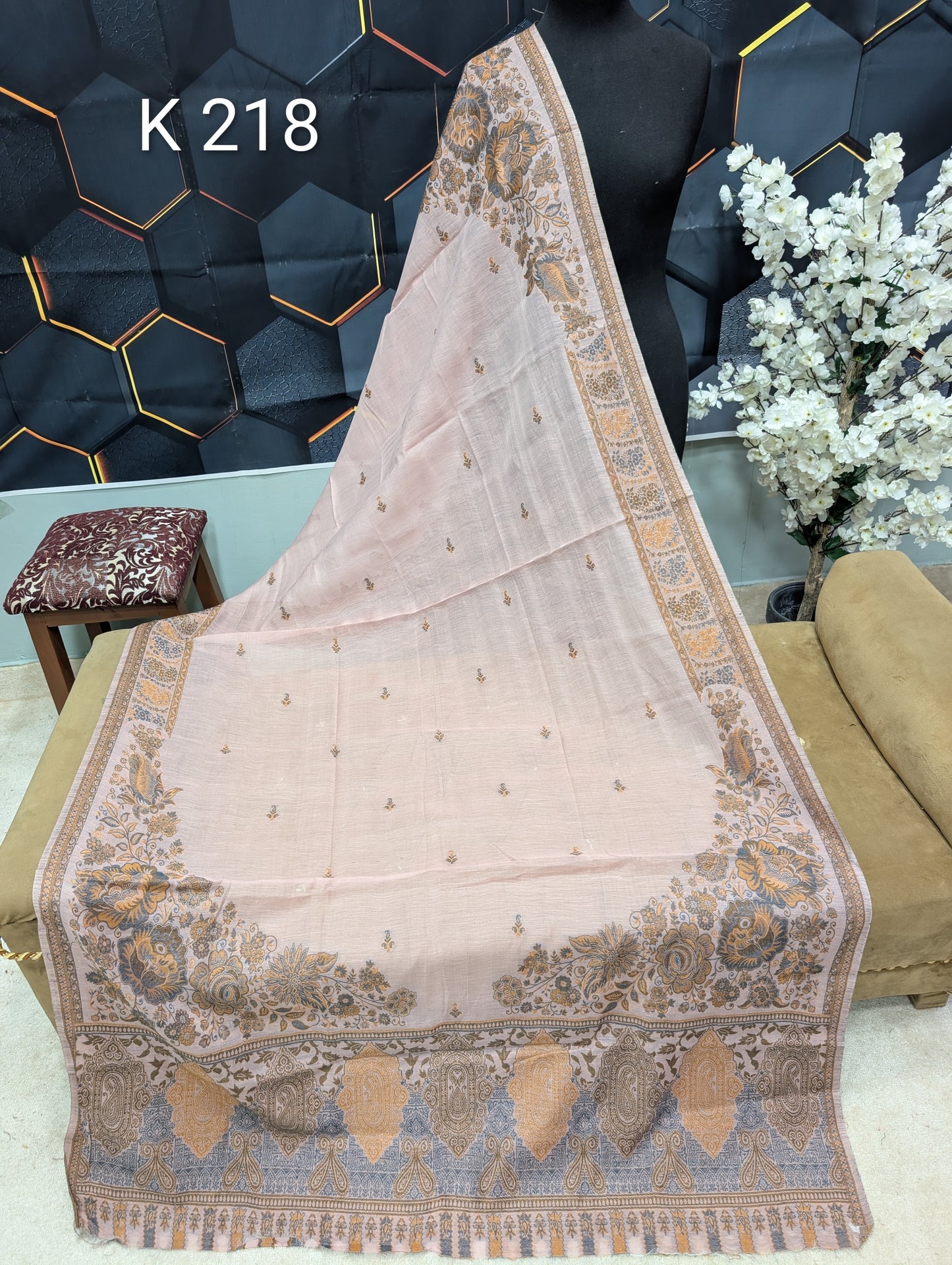 Lawn Full kani Shawl | Self Kani Shawl Full Size Pure Lawn | K218