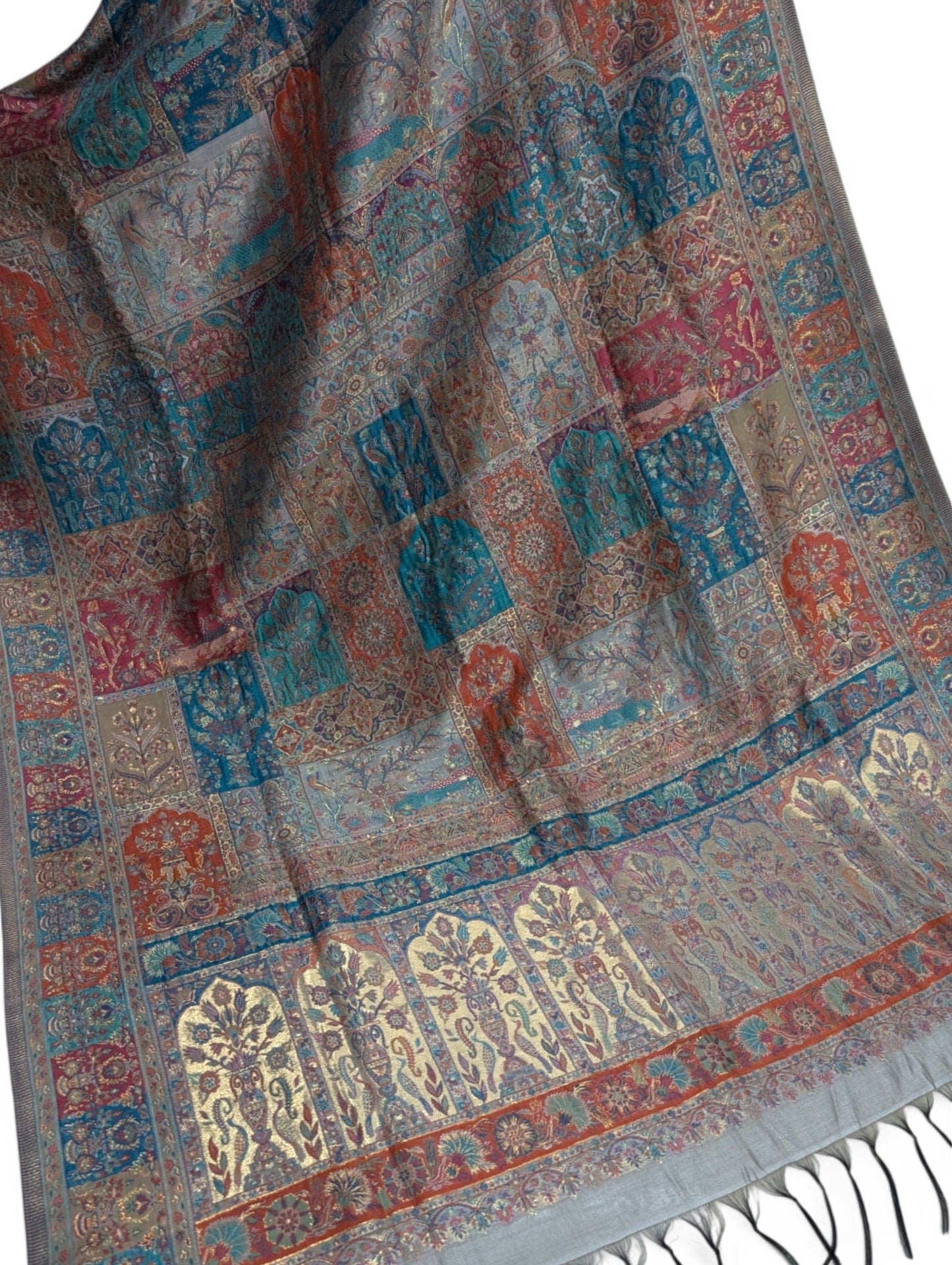 Luxury Kani Silk Dupatta Shawl, Wedding Wrap Perfect Gift Made in Kashmir