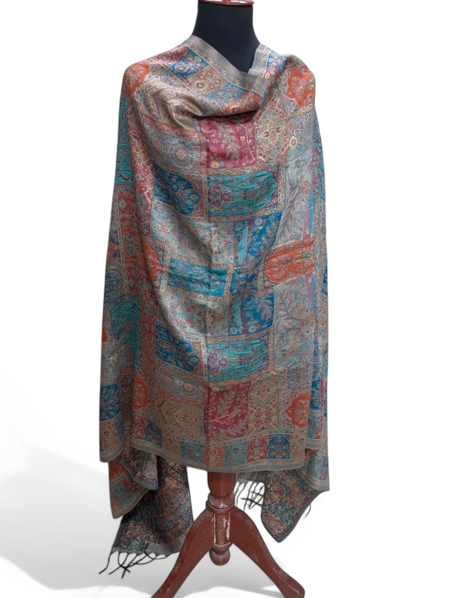 Luxury Kani Silk Dupatta Shawl, Wedding Wrap Perfect Gift Made in Kashmir