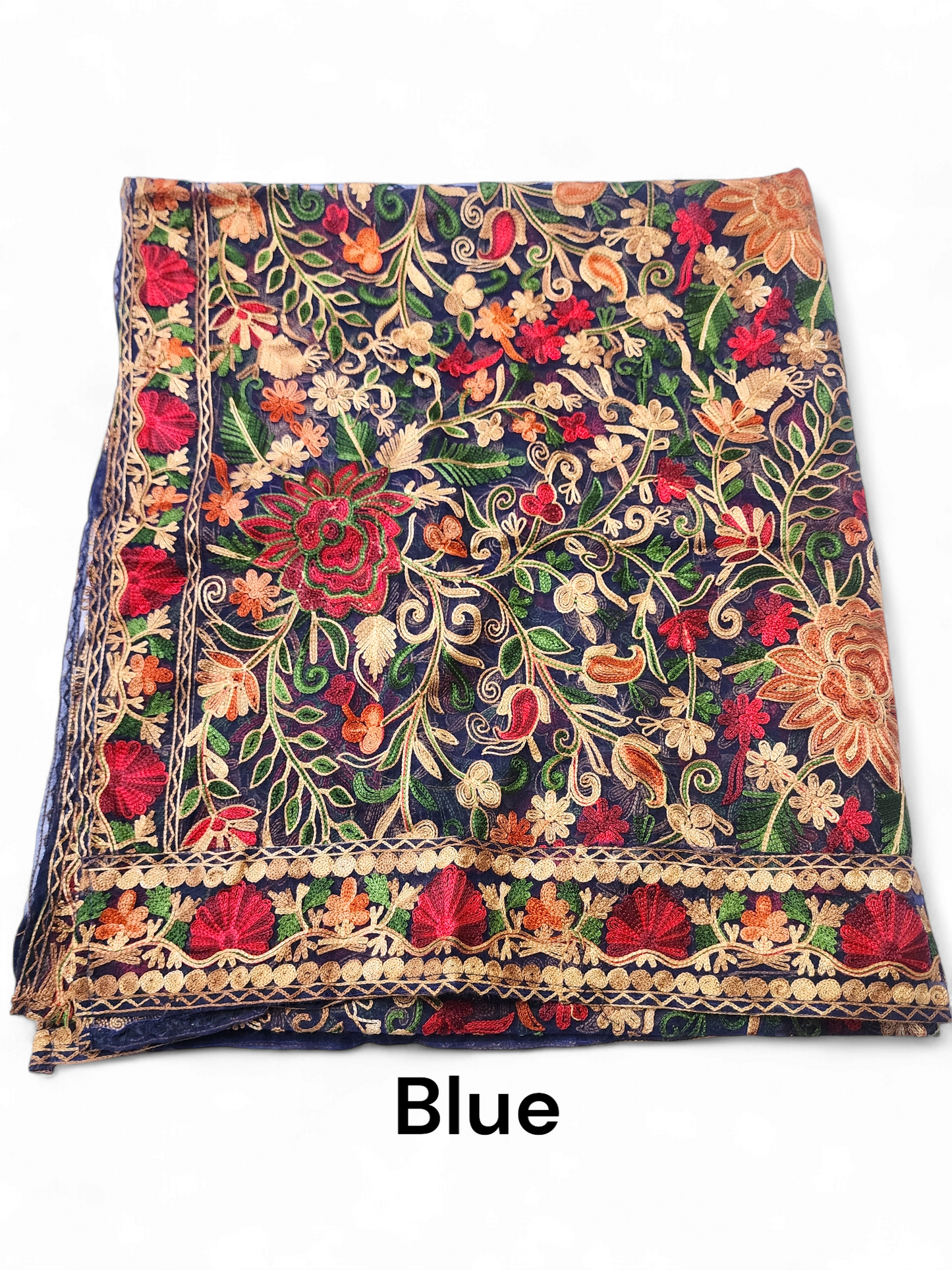 Organza Gulabkar Embroidered Dupatta Soft and Beautiful Dupatta | Blue