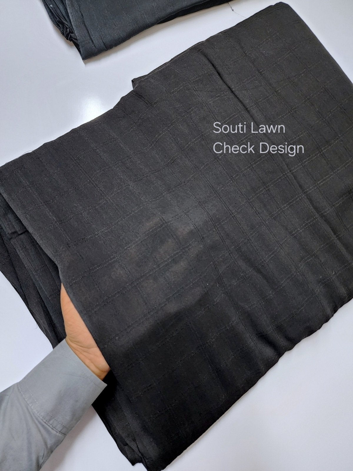 Black Souti Lawn Dupatta 3 Yards | Check Design